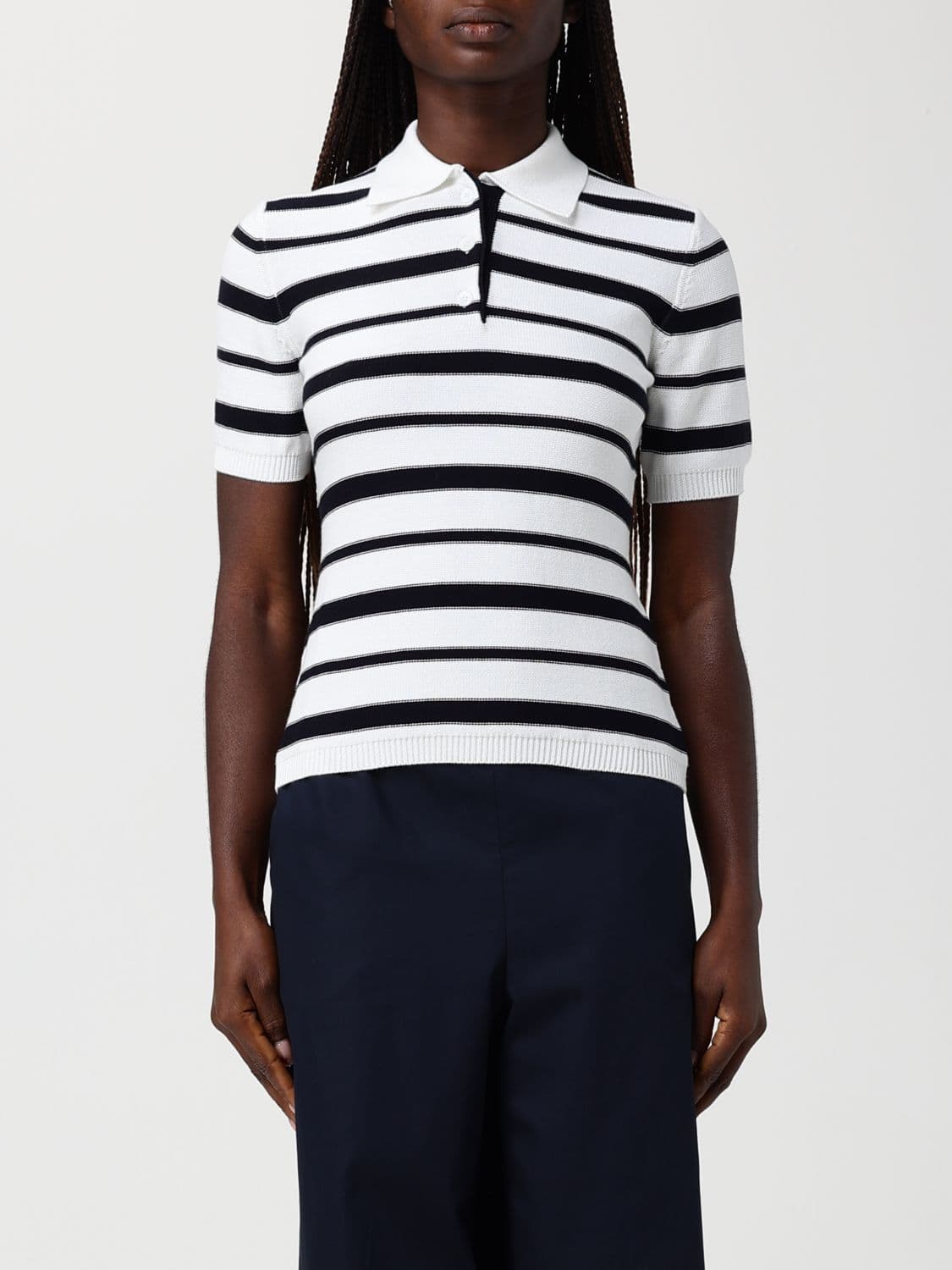 Mm Max Mara Cotton Knit Polo Shirt