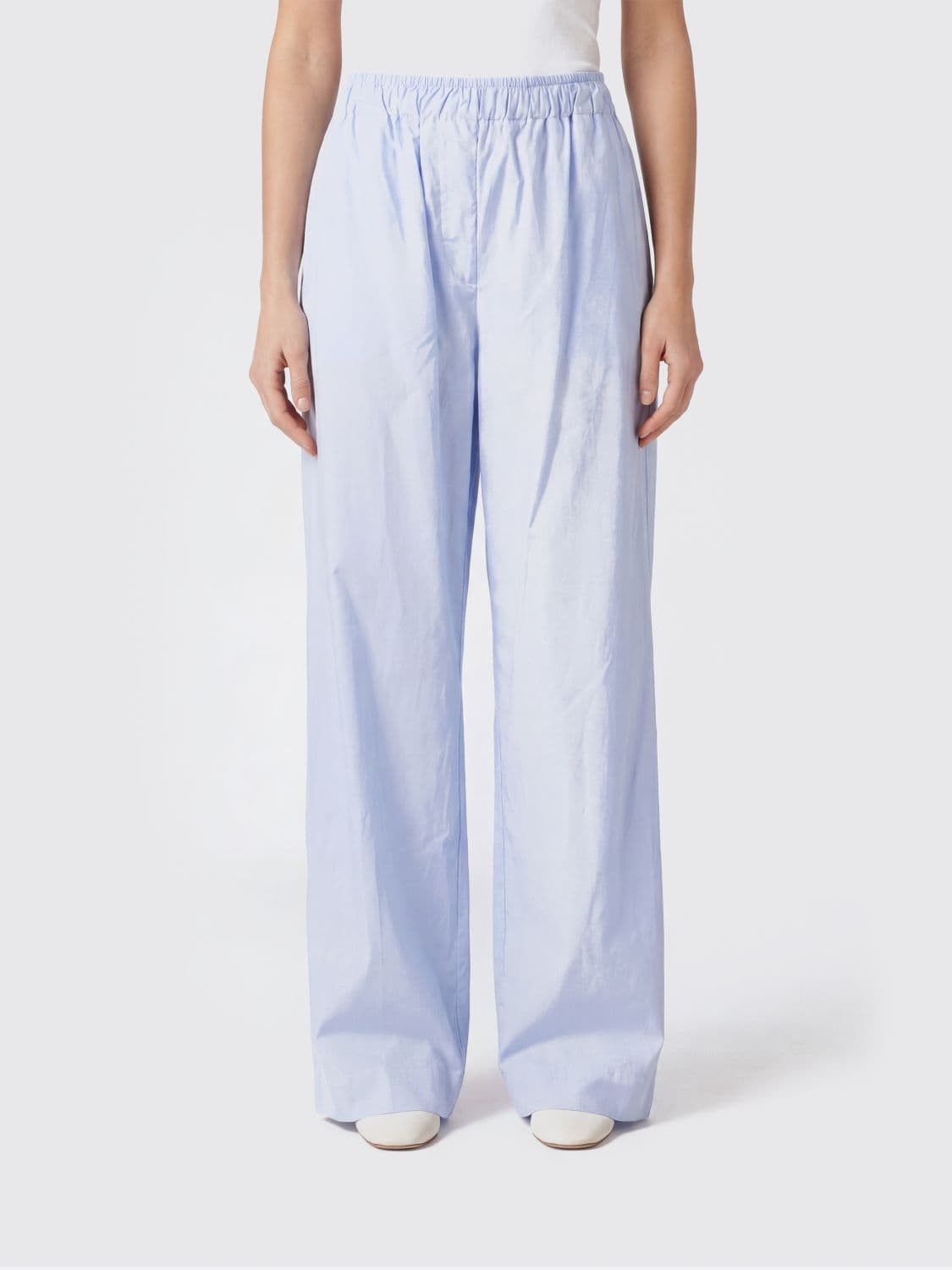 Thelatest Wide Leg Stretch Cotton Trousers