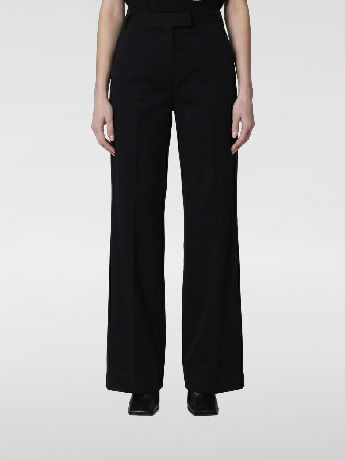 Thelatest Wide Leg Stretch Cotton Trousers