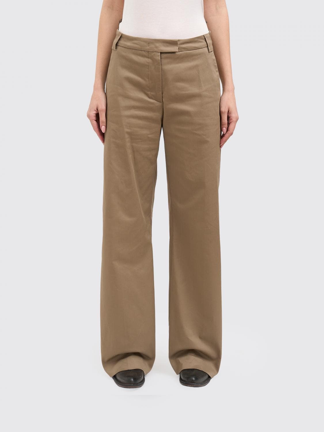 Thelatest Wide Leg Stretch Cotton Trousers