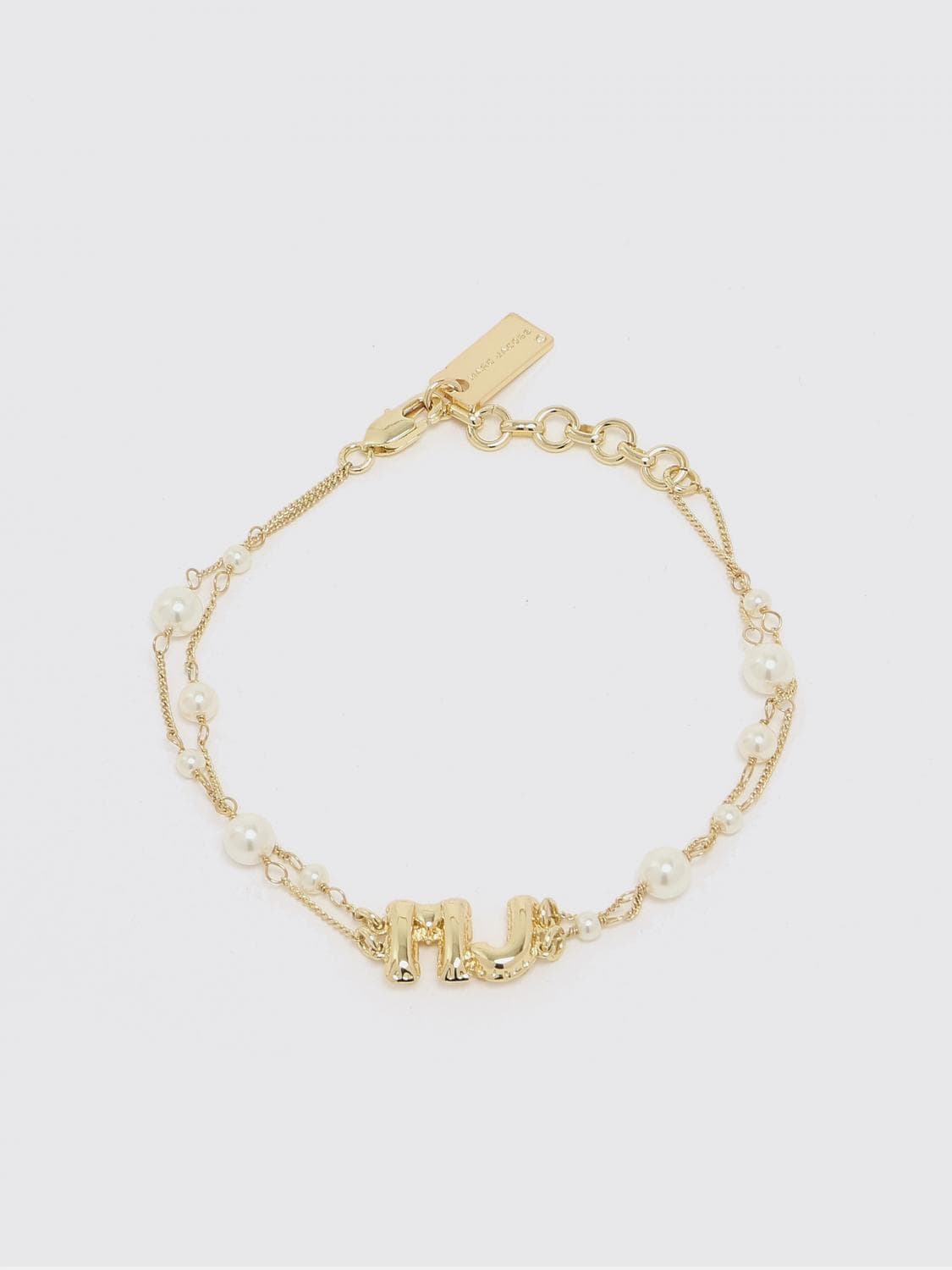 Marc Jacobs Brass Bracelet with Synthetic Pearls