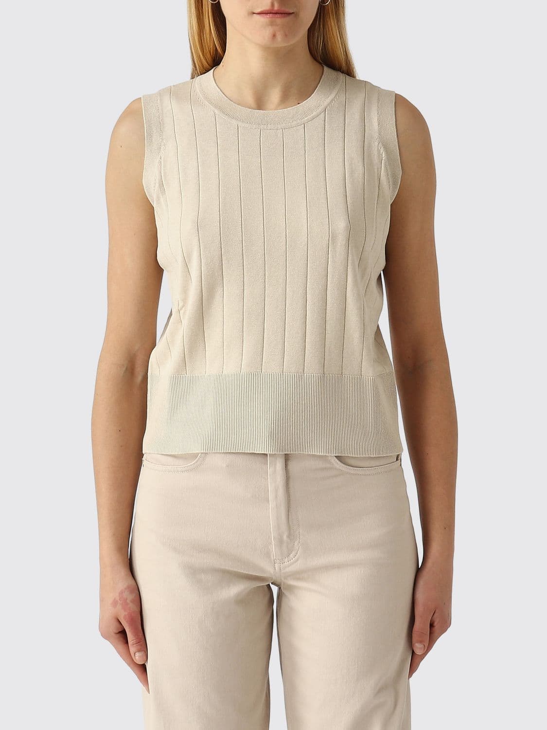 Mm Max Mara Cotton and Silk Crew-Neck Sweater