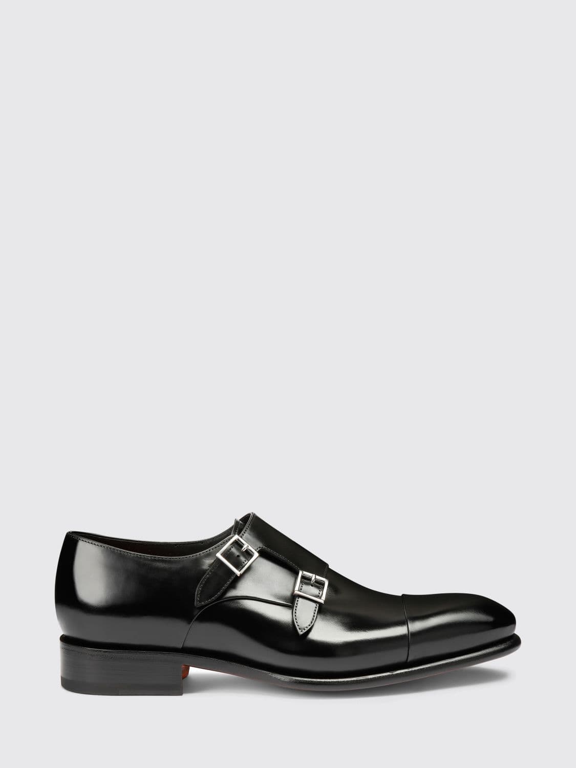 Santoni Brushed Leather Monk Strap