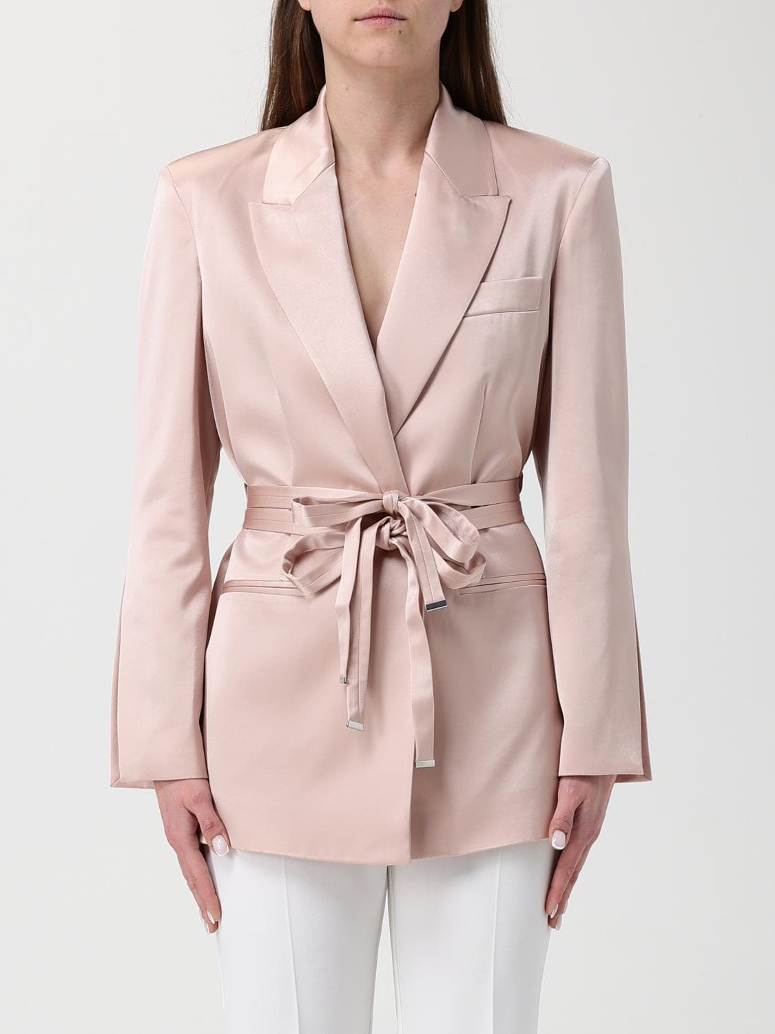 Pinko Satin Robe Blazer with Belt