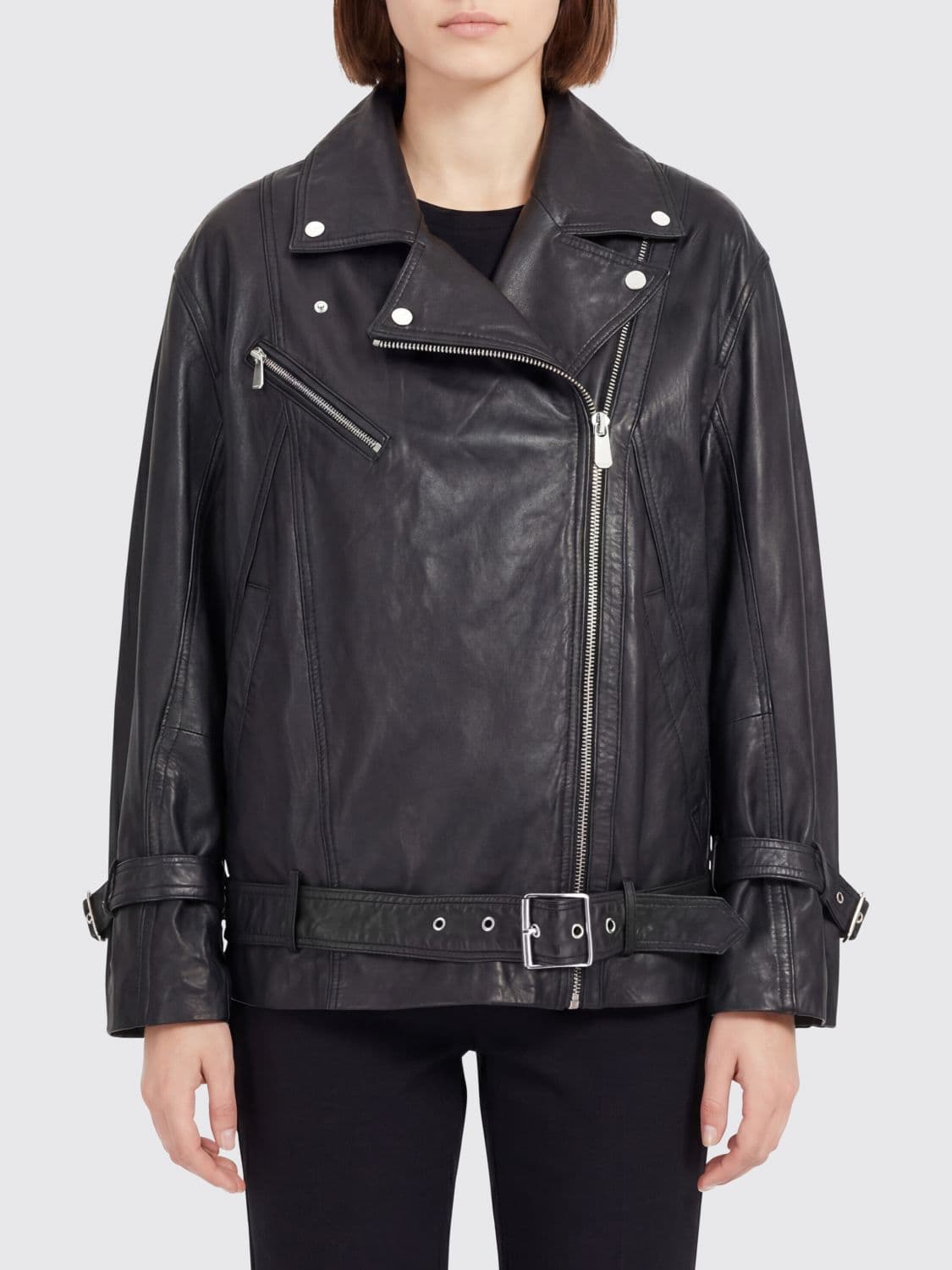 Pinko Leather Biker Jacket