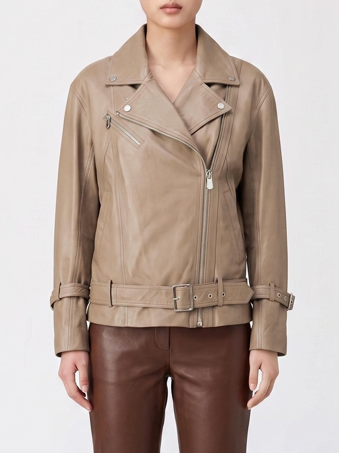 Pinko Leather Biker Jacket