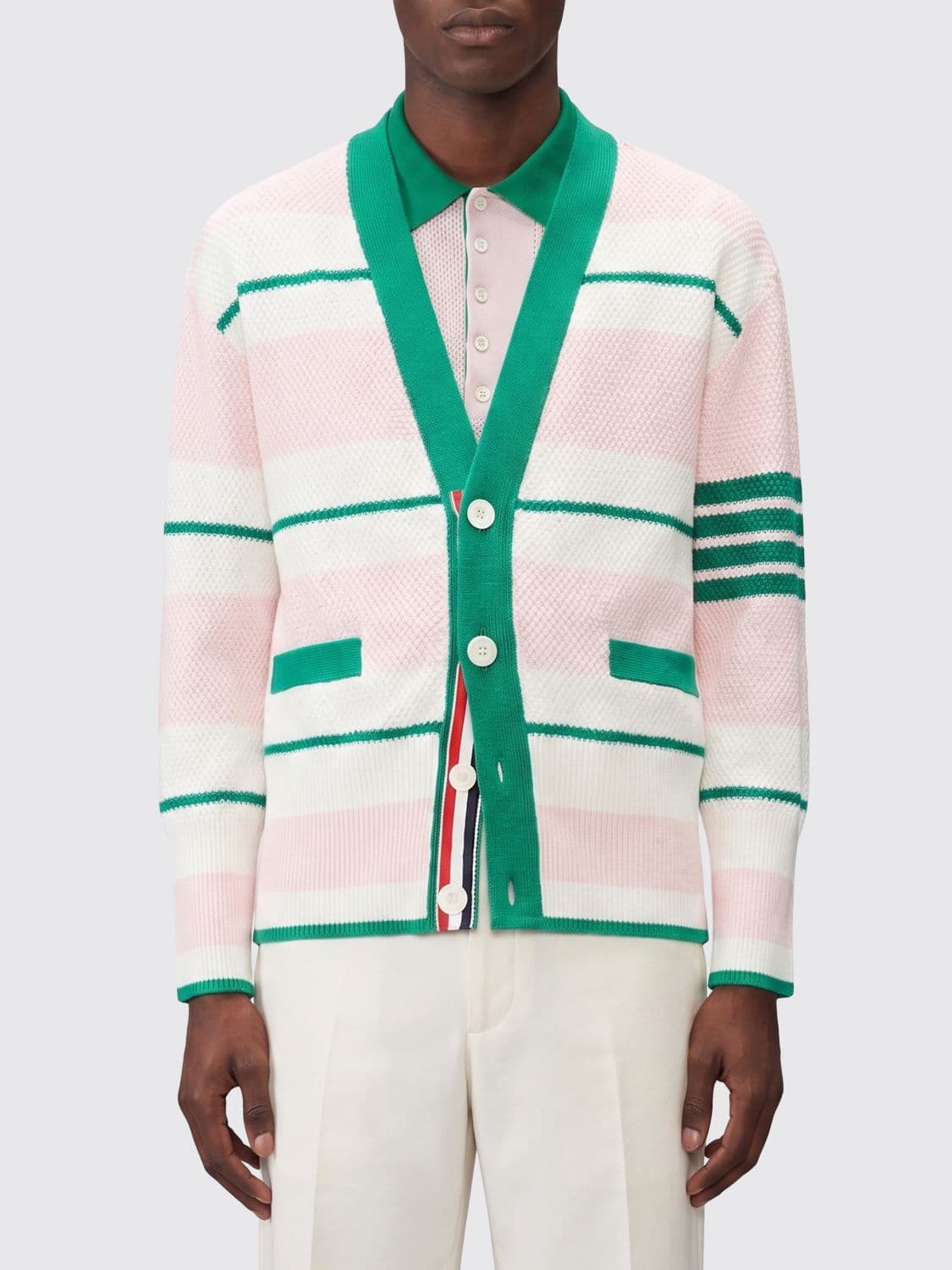 Thom Browne Striped Cotton Cardigan