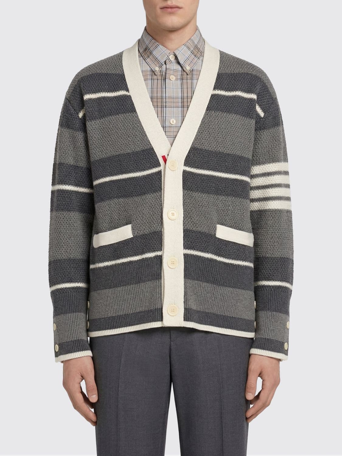 Thom Browne Striped Cotton Cardigan