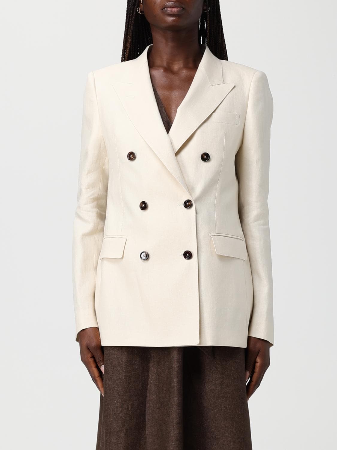 Tagliatore Double-Breasted Linen Blazer · 44