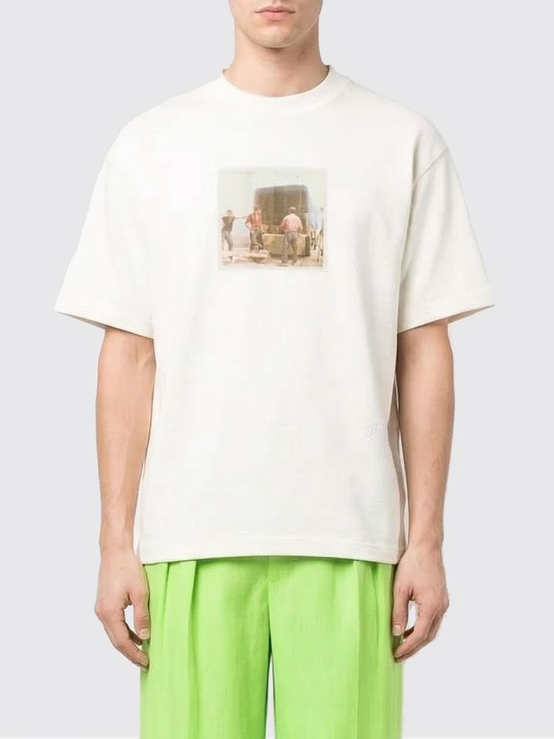 Jacquemus Cotton Blend Crewneck T-Shirt with Graphic Print