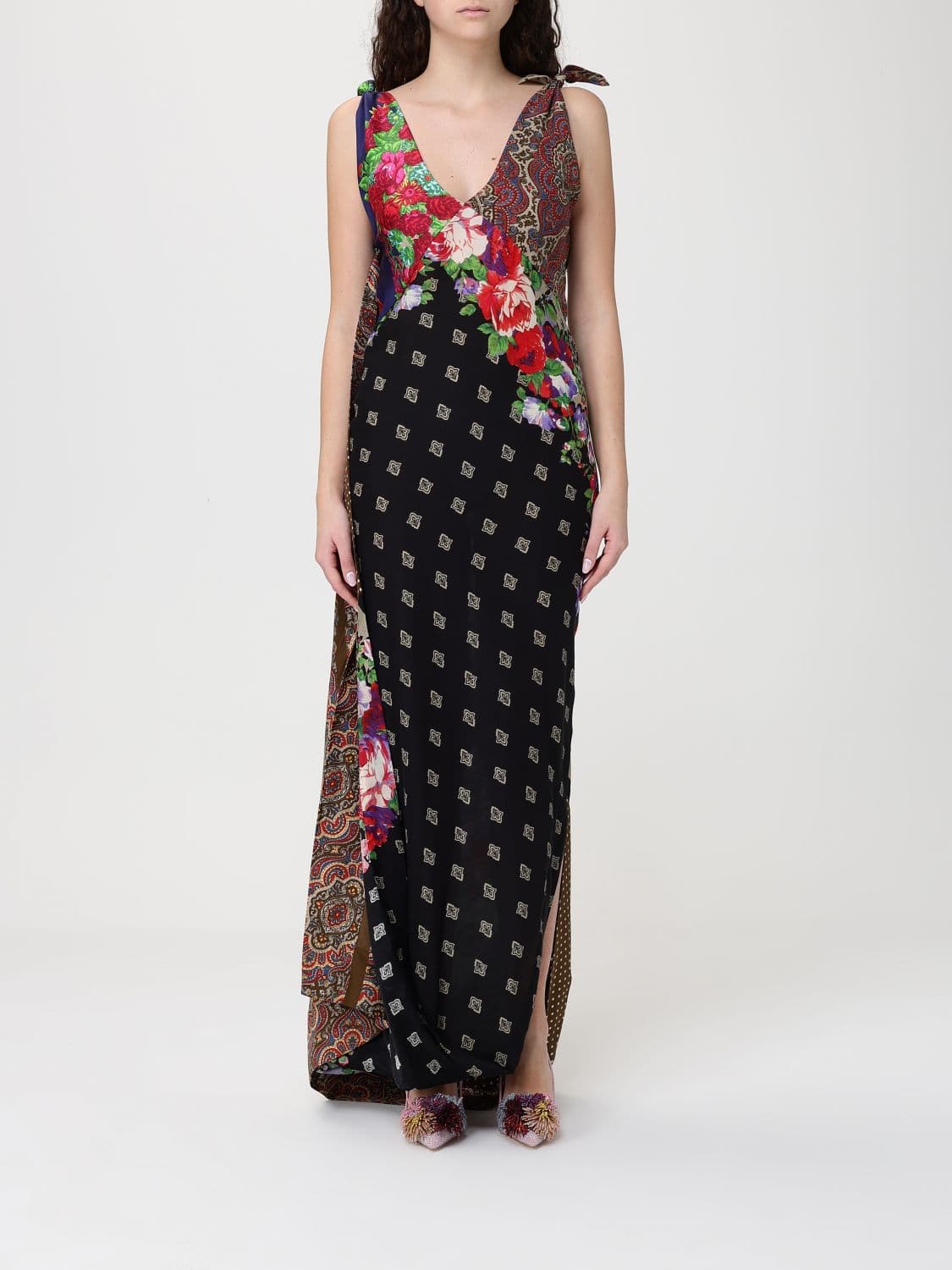 Moschino Couture Printed Silk Long Dress · 40