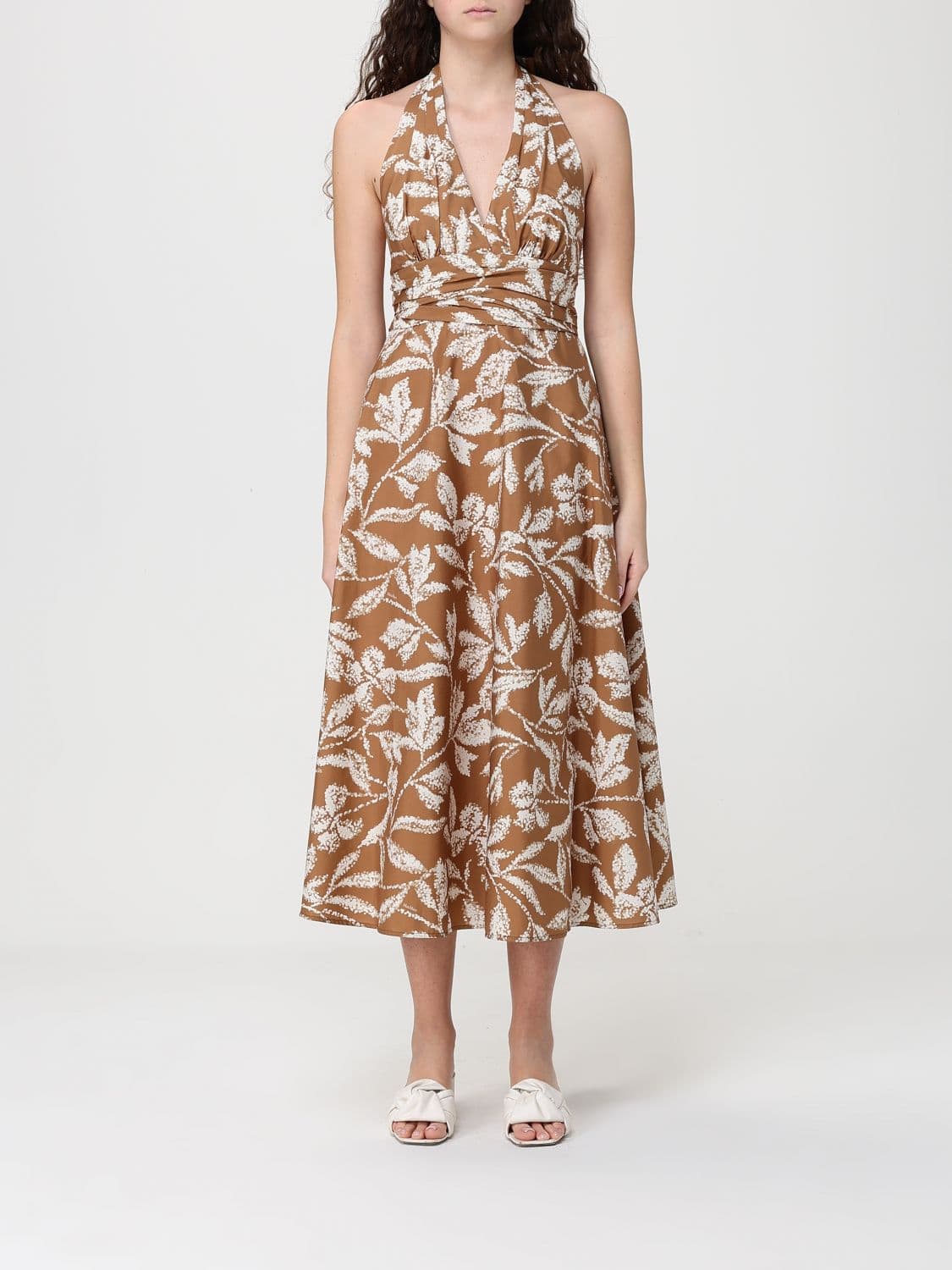 Max Mara Printed Cotton Midi Dress