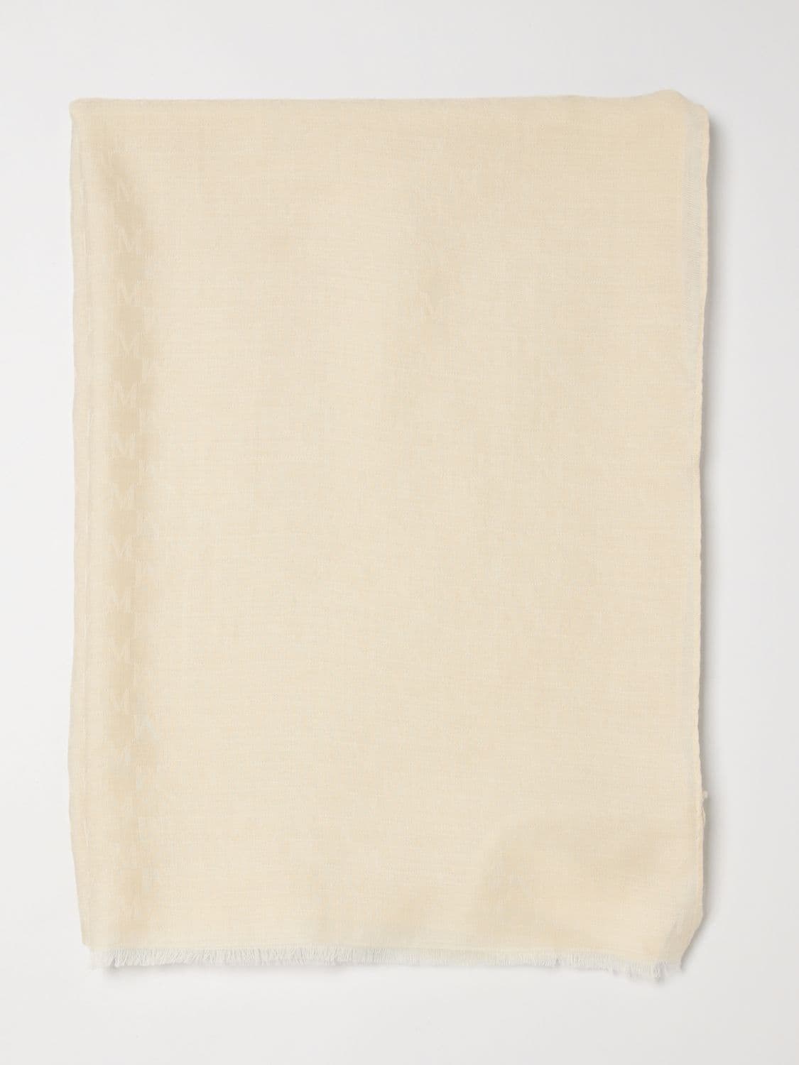 Max Mara Cotton and Wool Scarf with Logo · OS