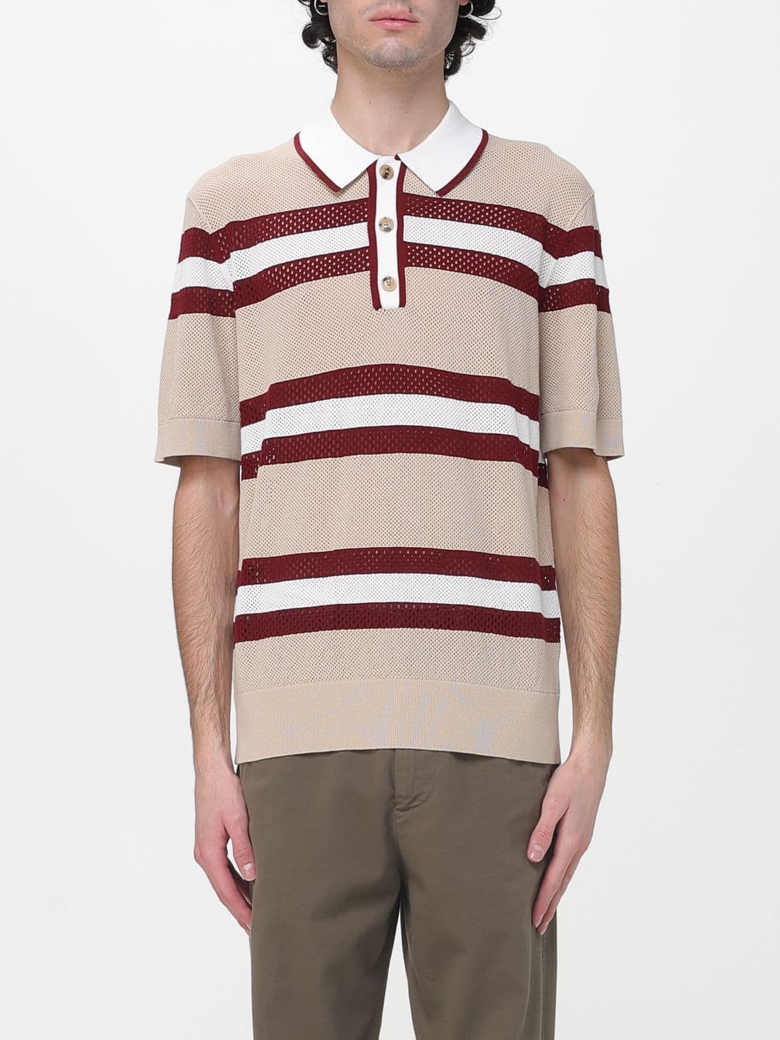 Dries Van Noten Striped Viscose Polo Shirt