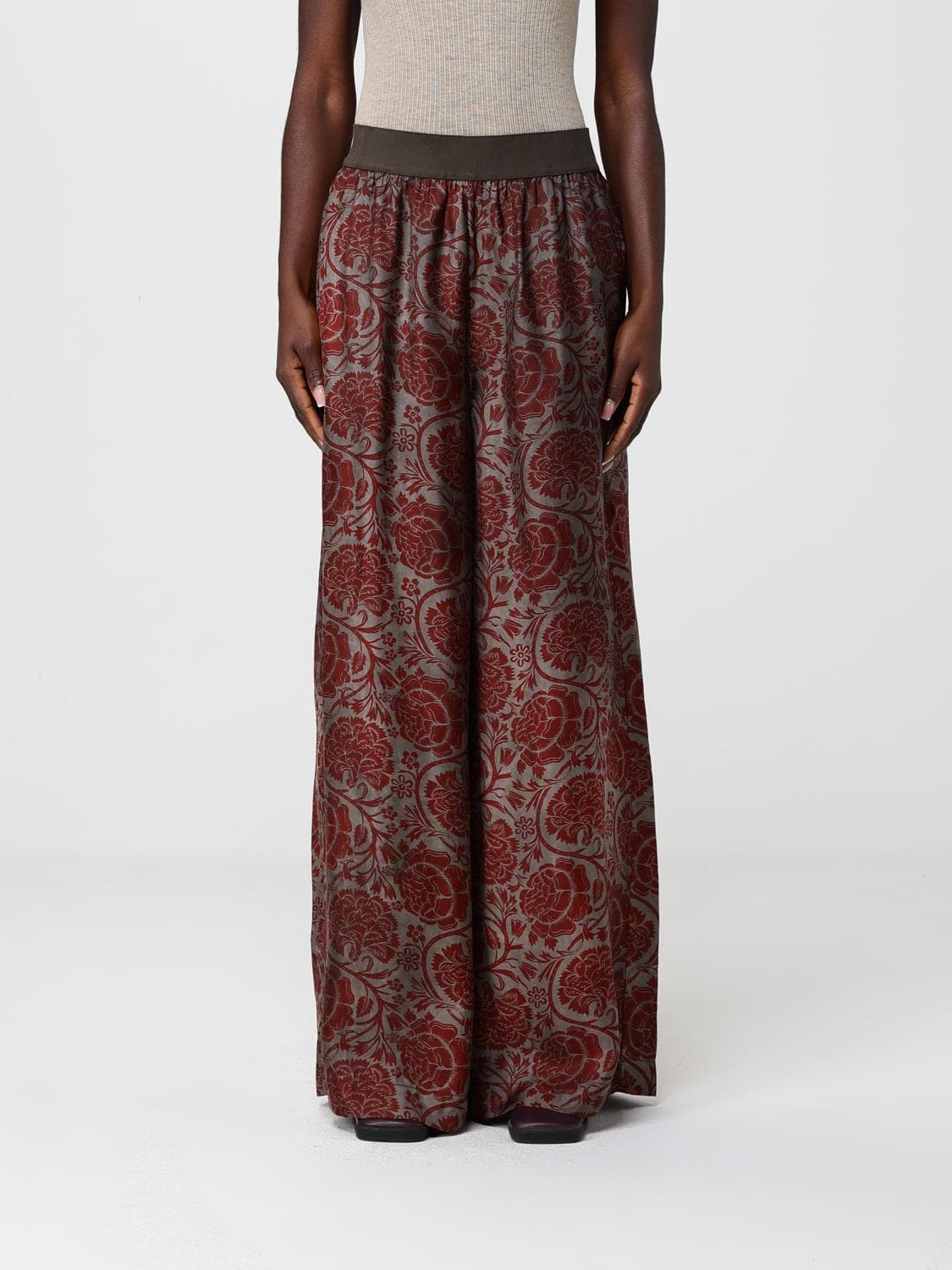 Uma Wang Printed Viscose Blend Palazzo Trousers