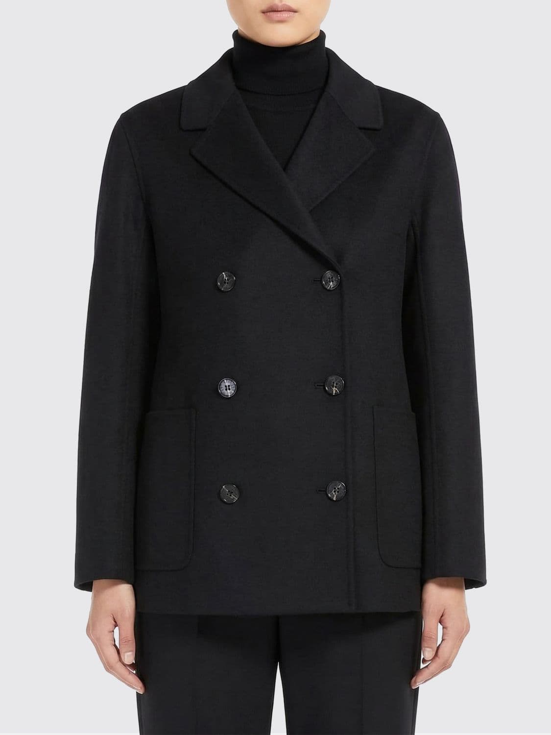 's Max Mara Double-Breasted Virgin Wool Coat · 46