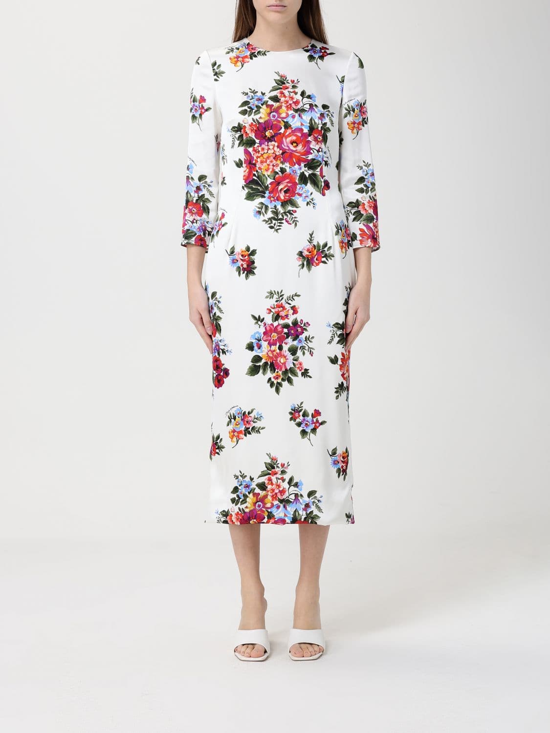 Dolce & Gabbana Floral Print Crepe Midi Dress