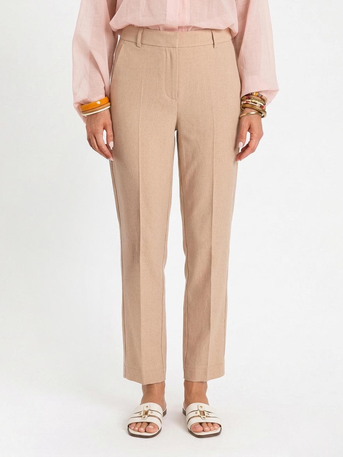 Twinset Linen Blend Tailored Trousers