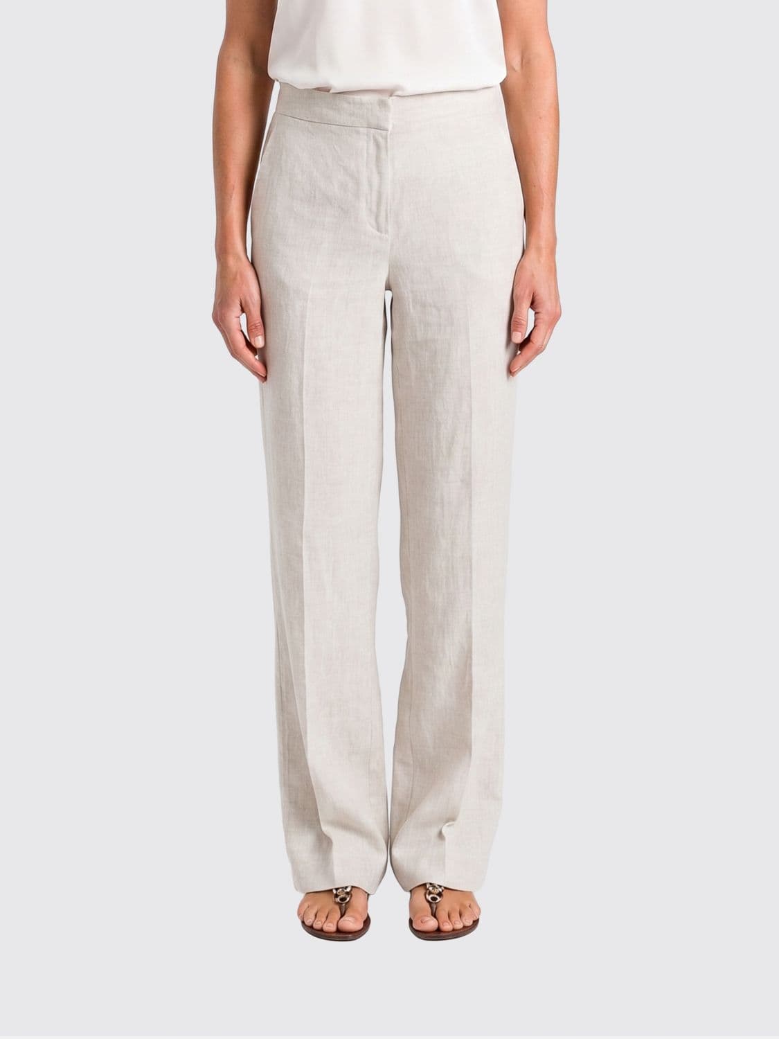 Twinset Linen Blend Classic Trousers