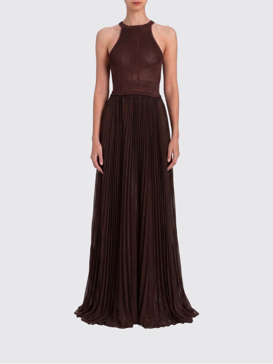 Twinset Pleated Crepe Long Dress