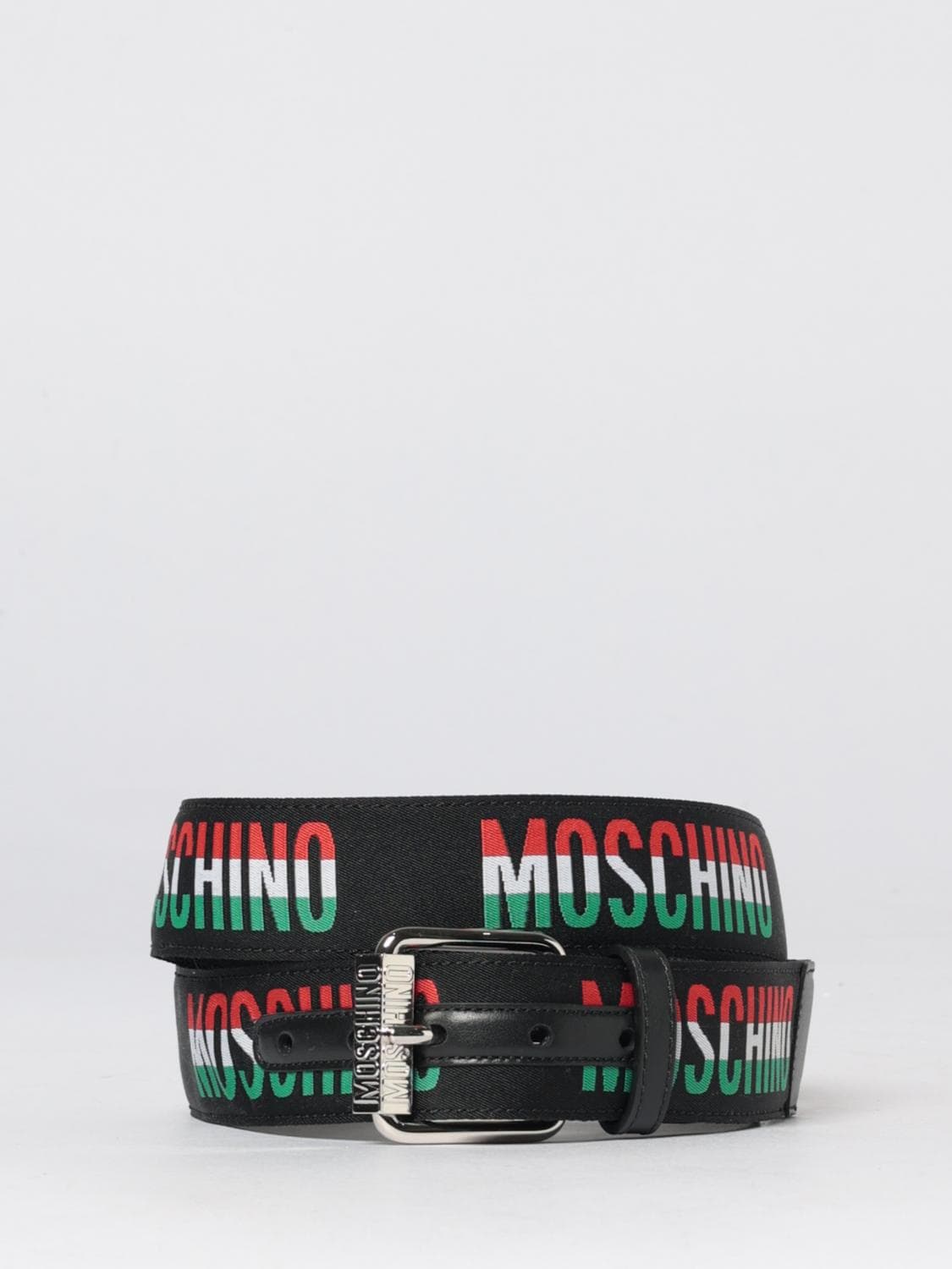 Moschino Couture Canvas Belt with Jacquard Logo