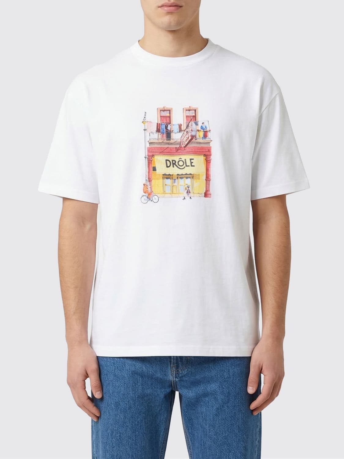 Drôle De Monsieur Printed Cotton Crew Neck T-Shirt