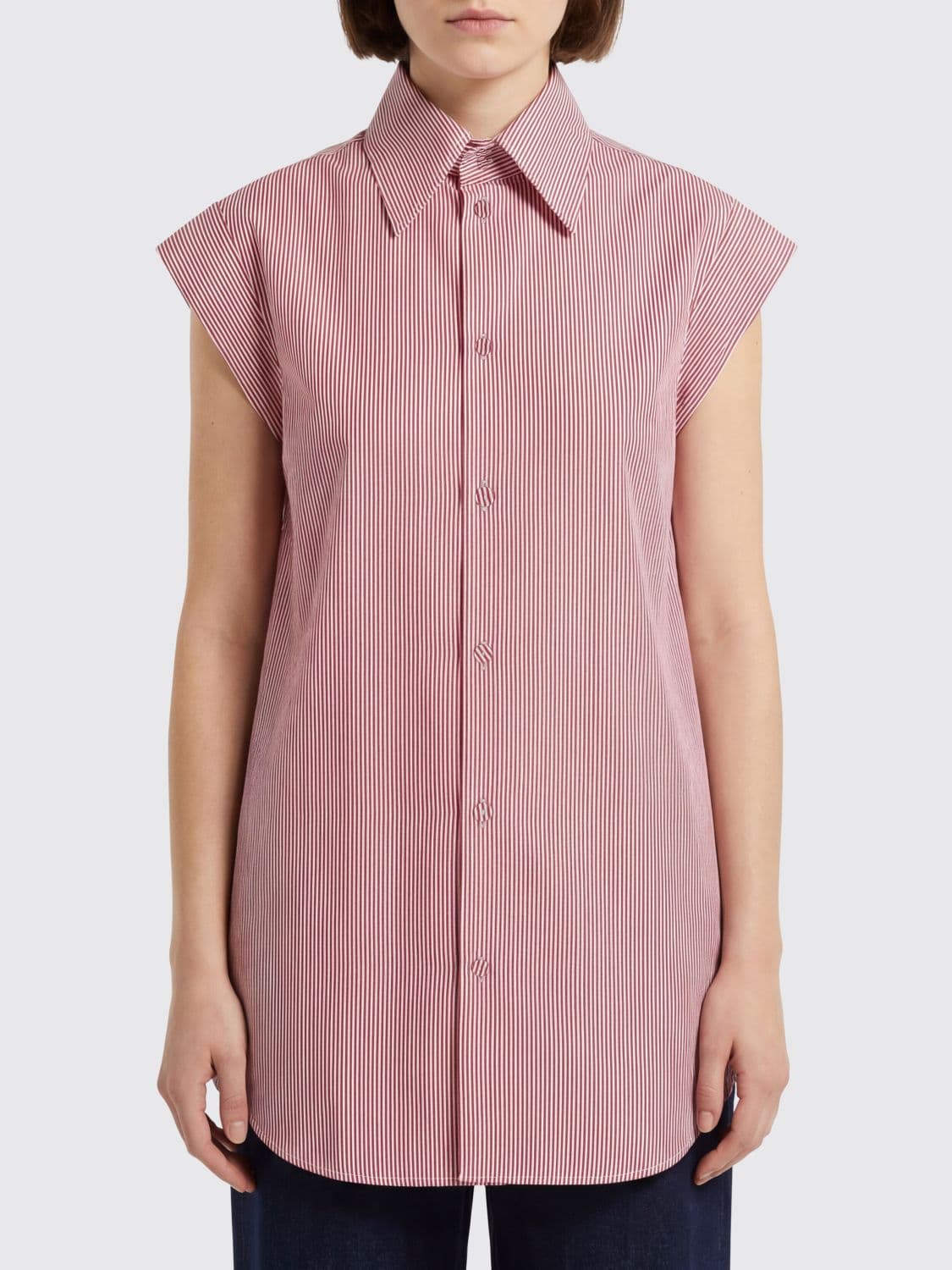 Armarium Sleeveless Shirt in Striped Cotton