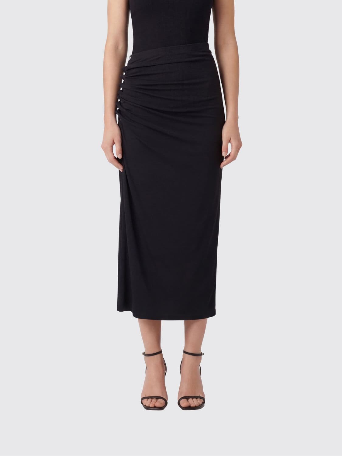 Rabanne Ruffled Viscose Blend Midi Skirt