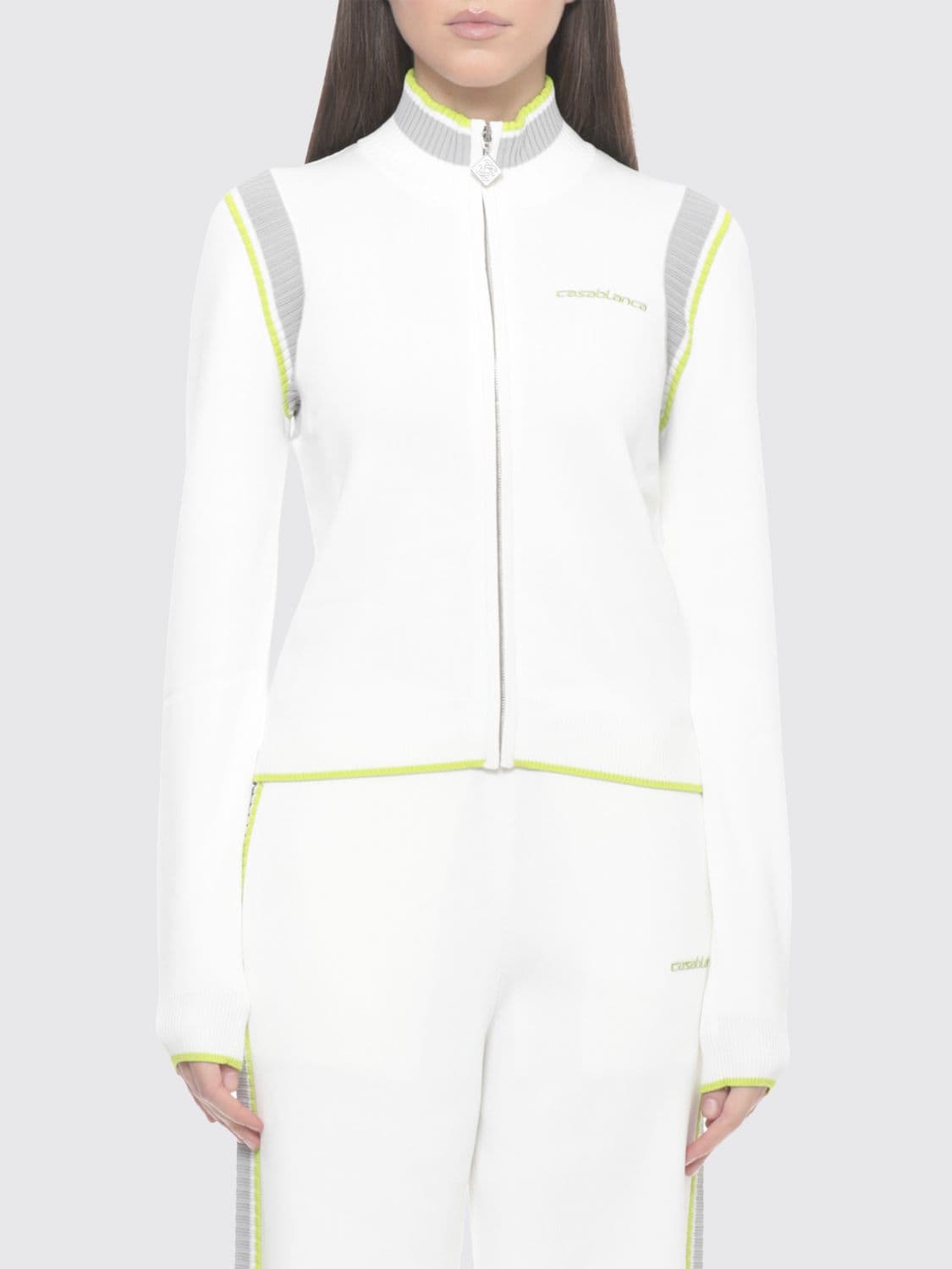 Casablanca Viscose Knit Zip-Up Sweatshirt