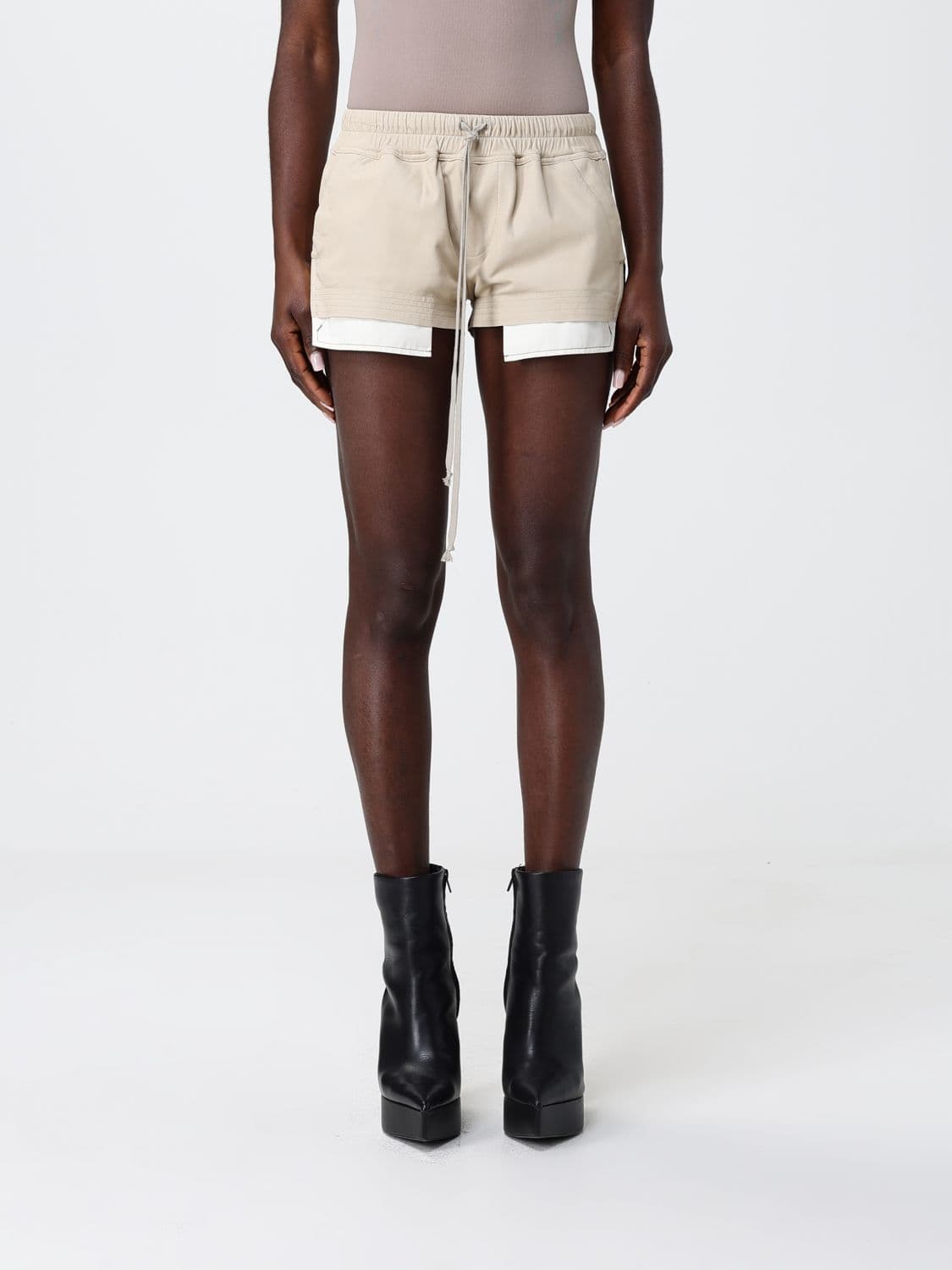Rick Owens Leather Drawstring Shorts · 42