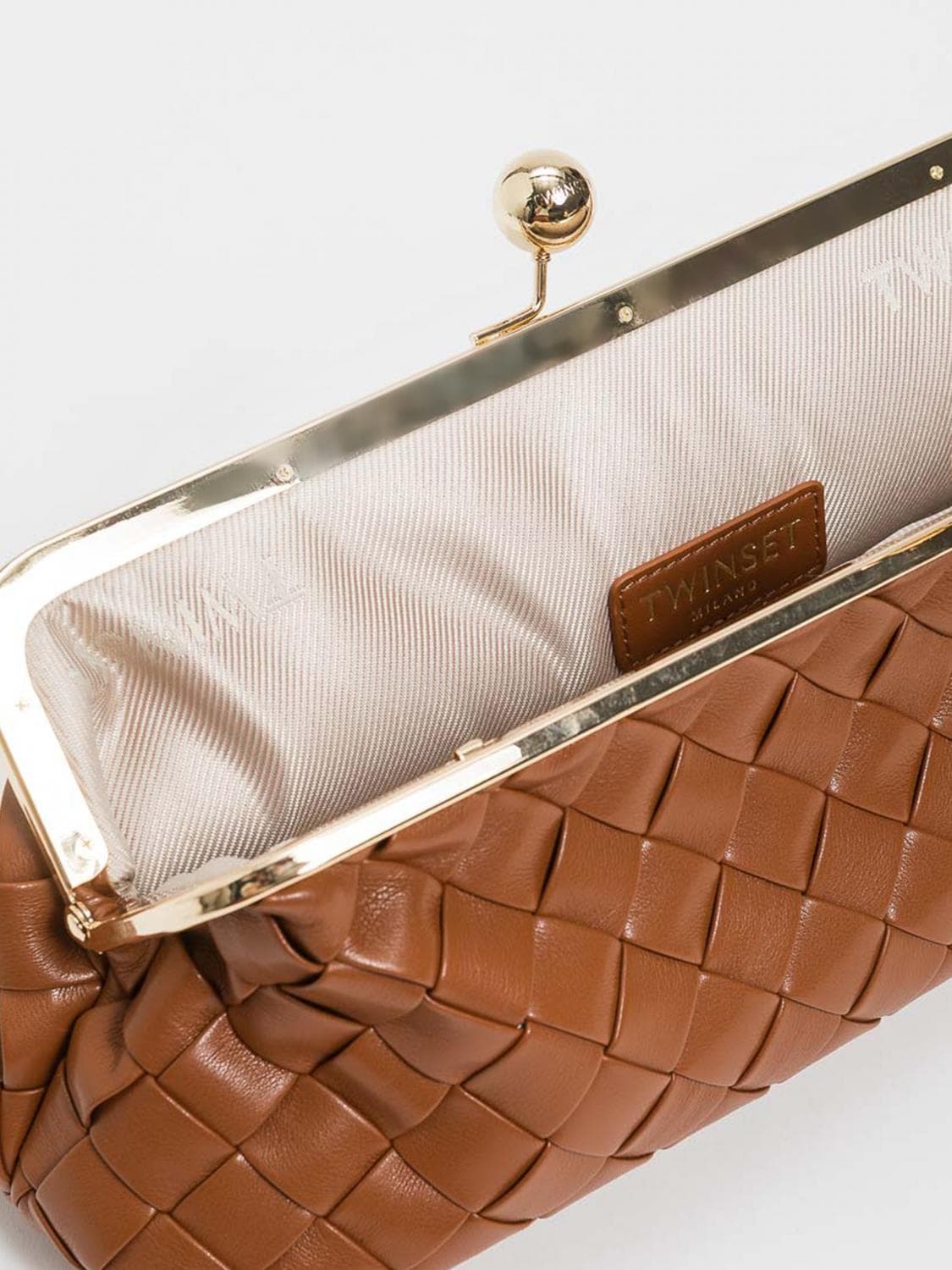 Twinset Woven Faux Leather Clutch