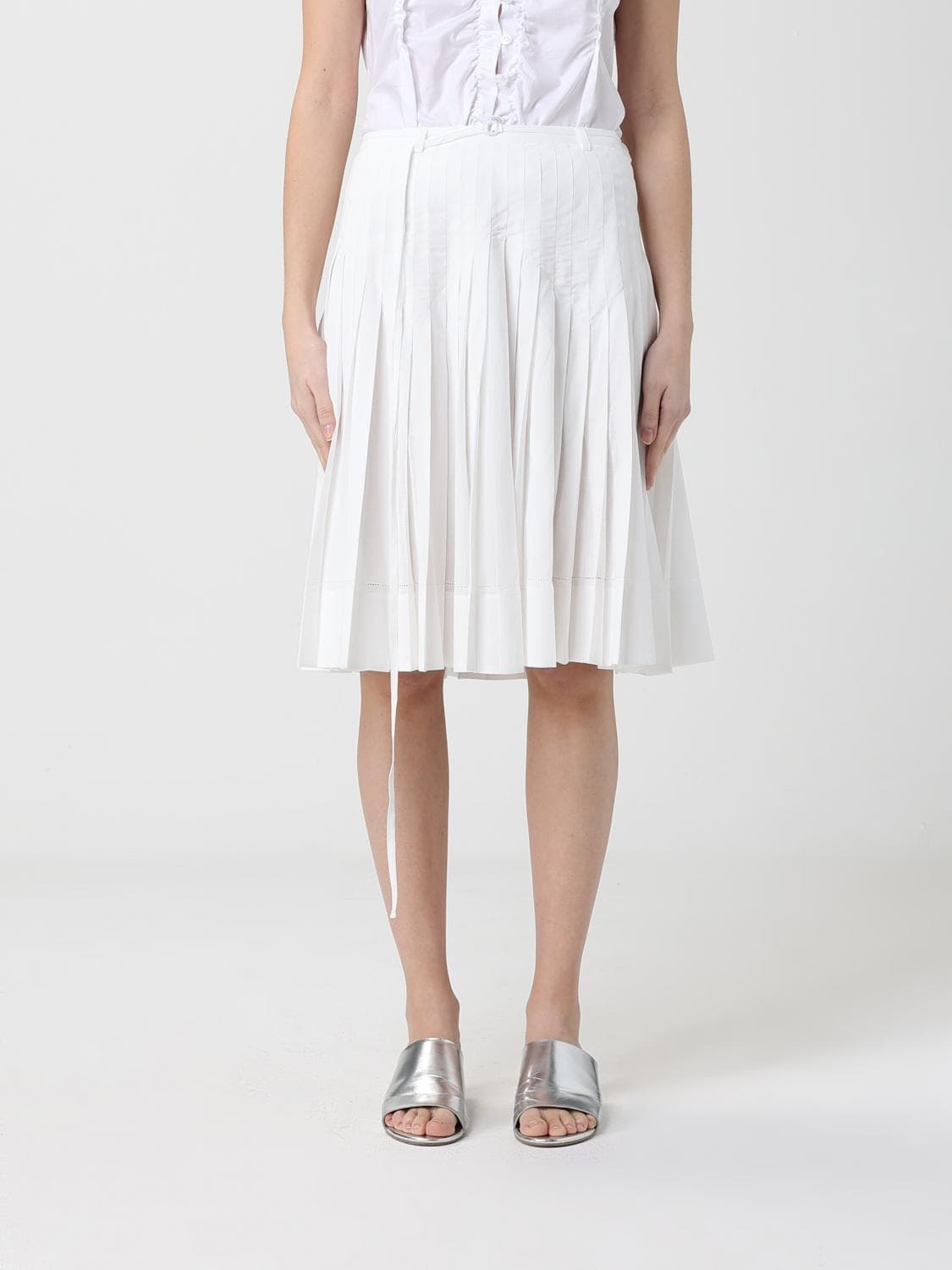 Low Classic Pleated Skirt in Cotton Blend