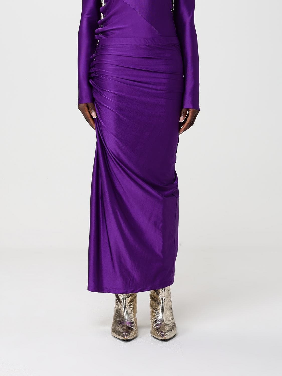 Rabanne Satin Midi Skirt