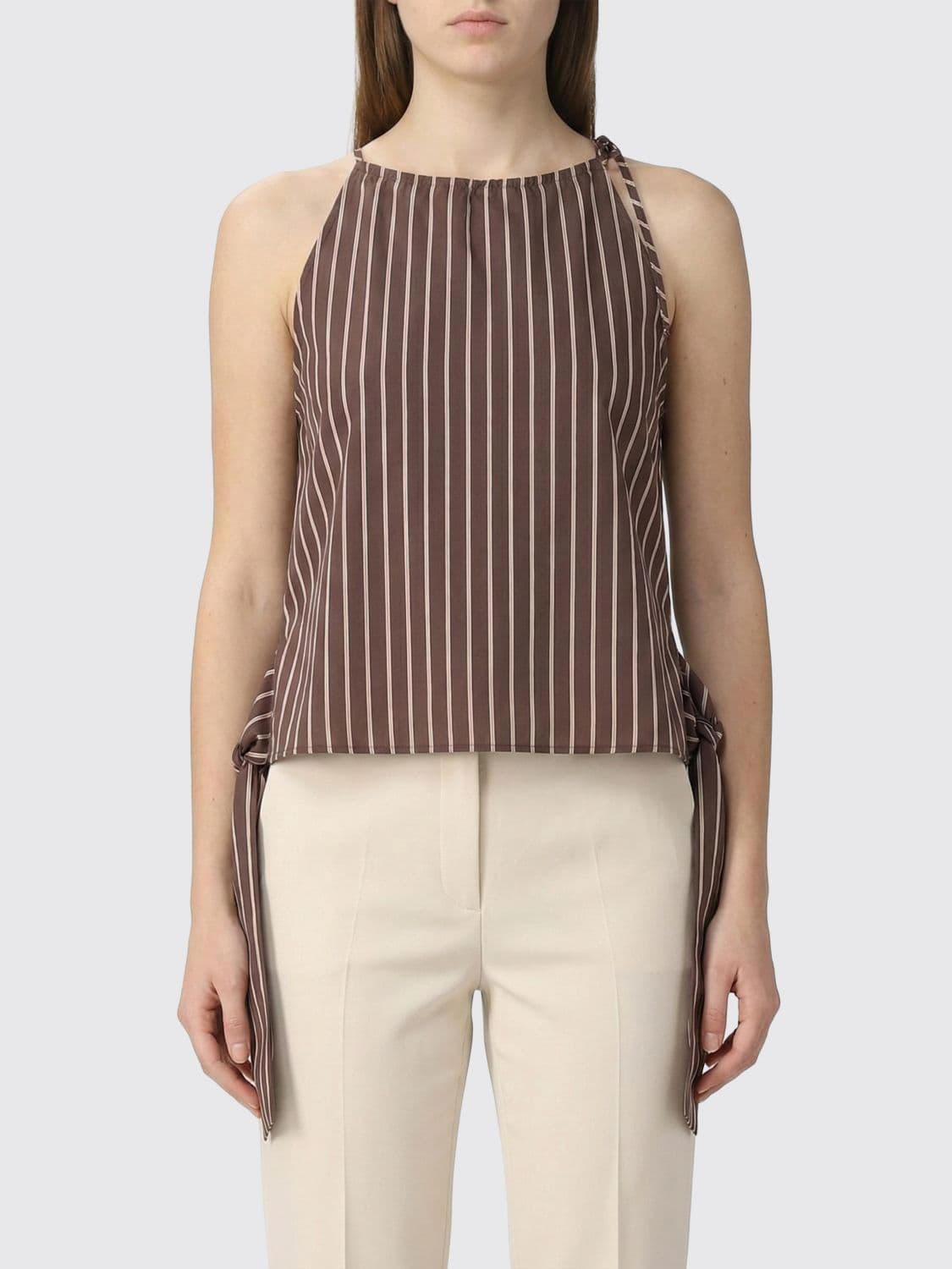 Pinko Striped Viscose Top
