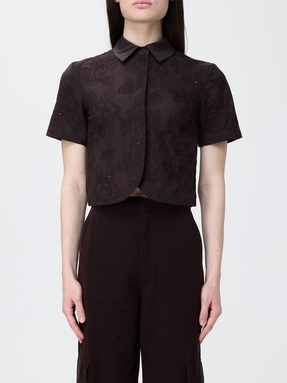 Liu Jo Cotton Shirt with Floral Motif