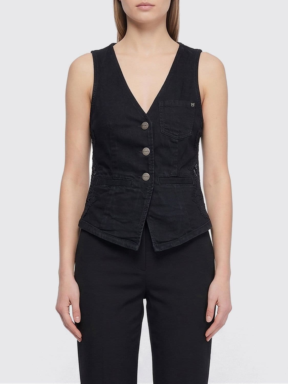 Pinko Cotton And Lace Vest
