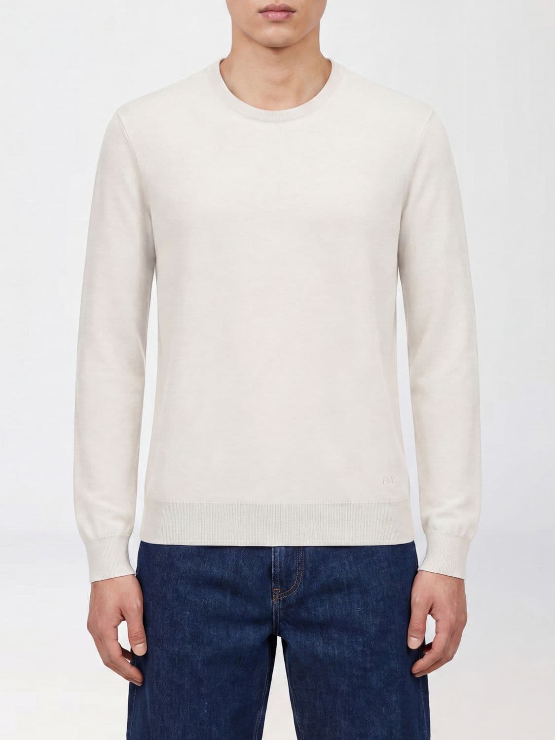 Fay Basic Cotton and Silk Pullover