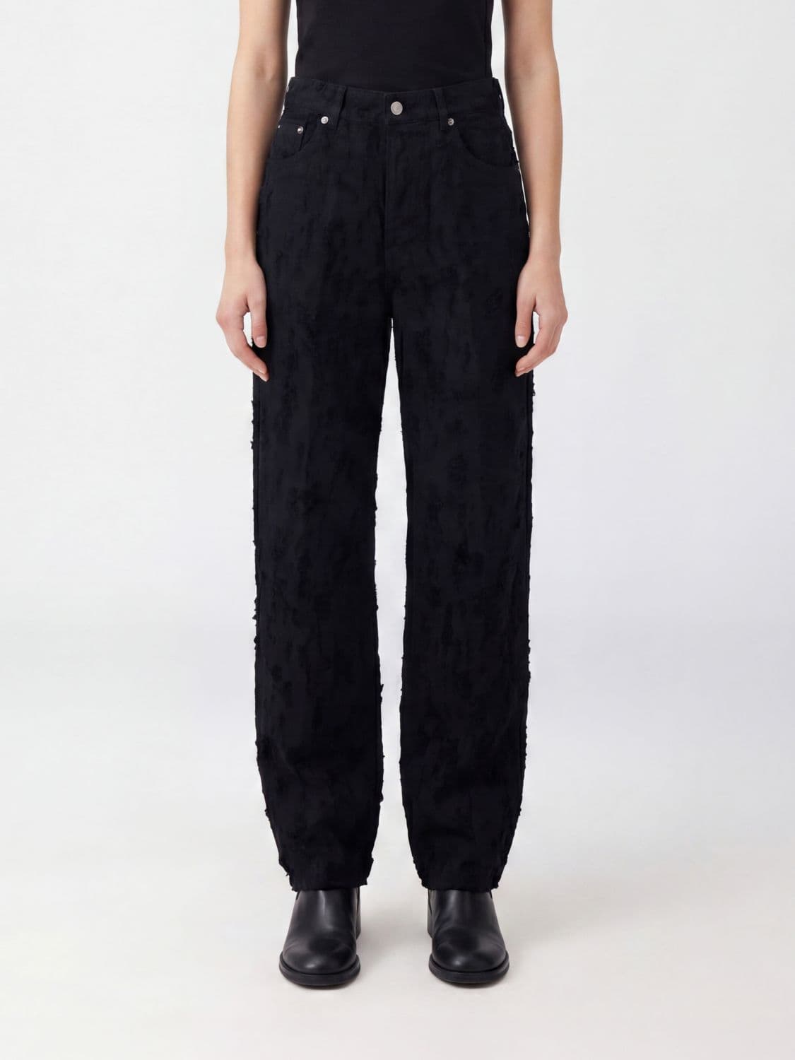 Haikure Distressed Denim Wide-leg Jeans