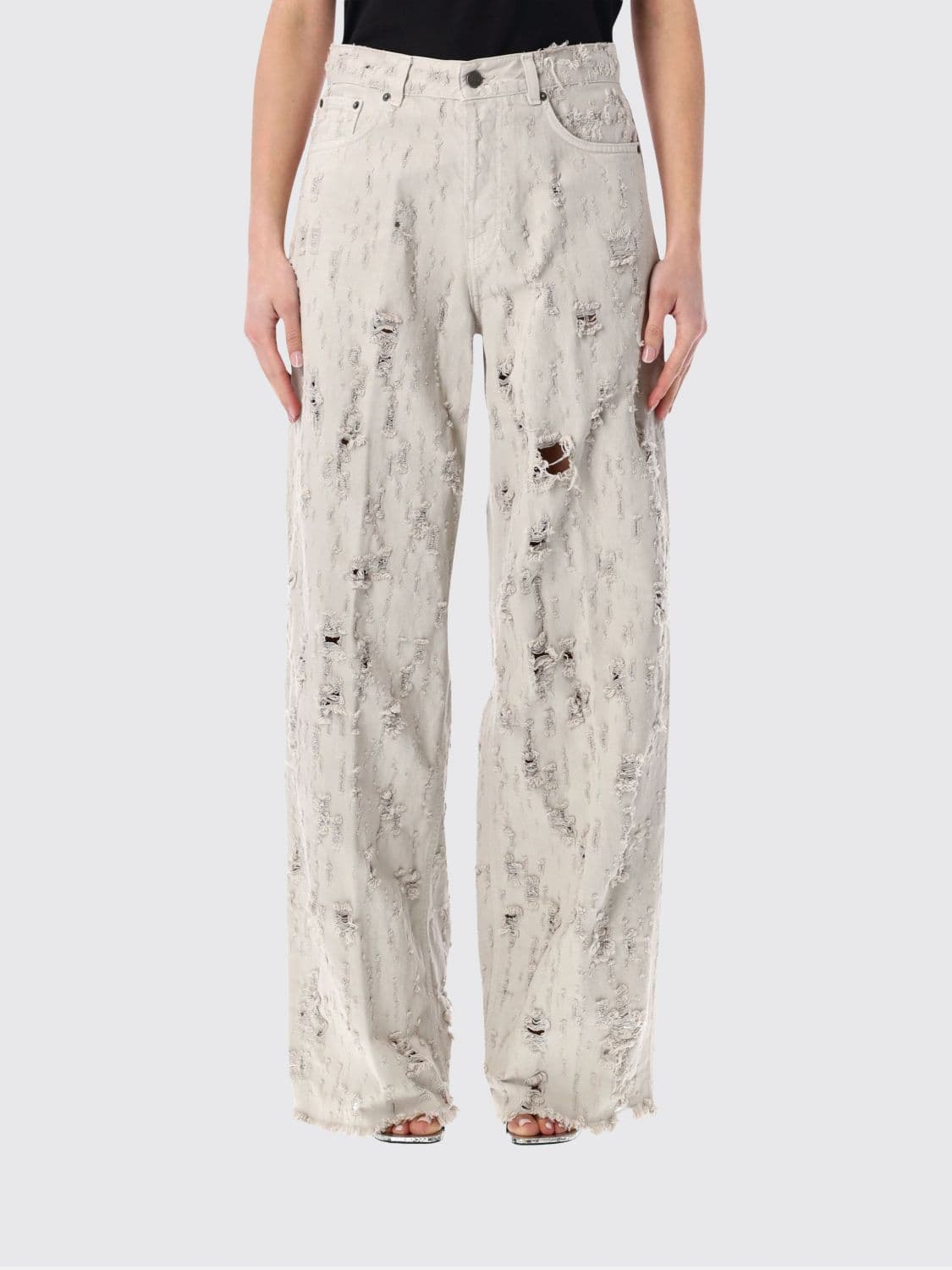 Haikure Distressed Denim Wide-leg Jeans