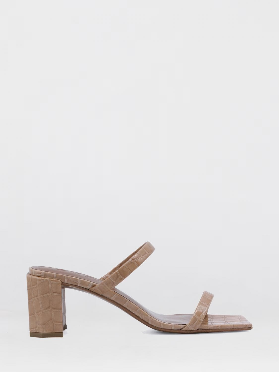 By Far Tanya Croc Print Leather Sandals · 40