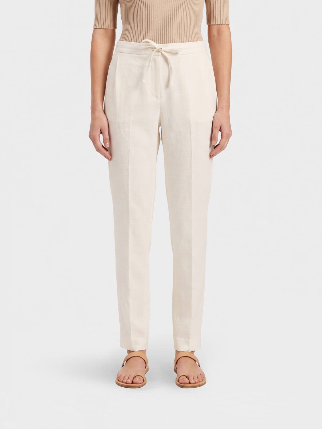 Fabiana Filippi Linen Blend Drawstring Pants