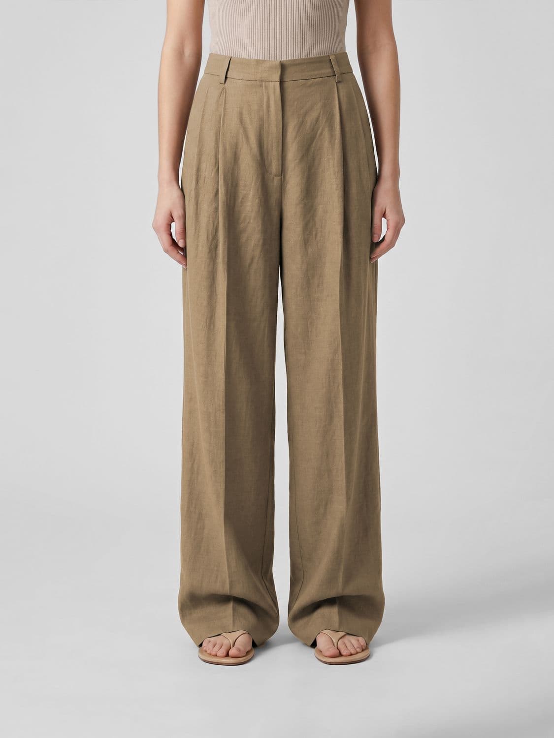 Fabiana Filippi Linen Blend Wide Leg Trousers