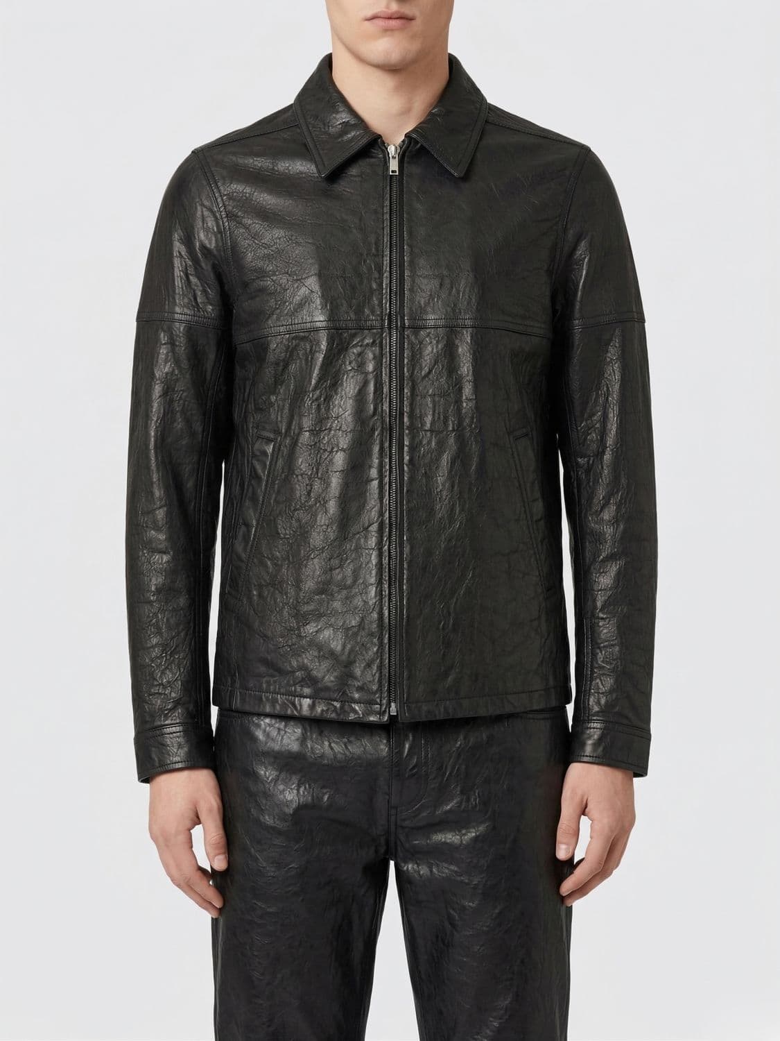 Rick Owens Brad Leather Jacket · 48