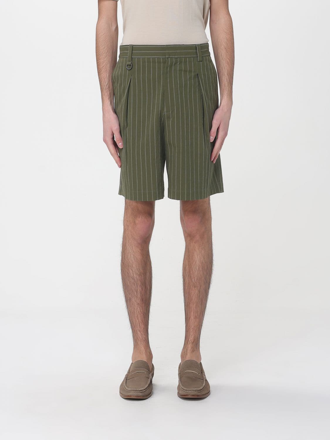 Paolo Pecora Striped Stretch Cotton Shorts
