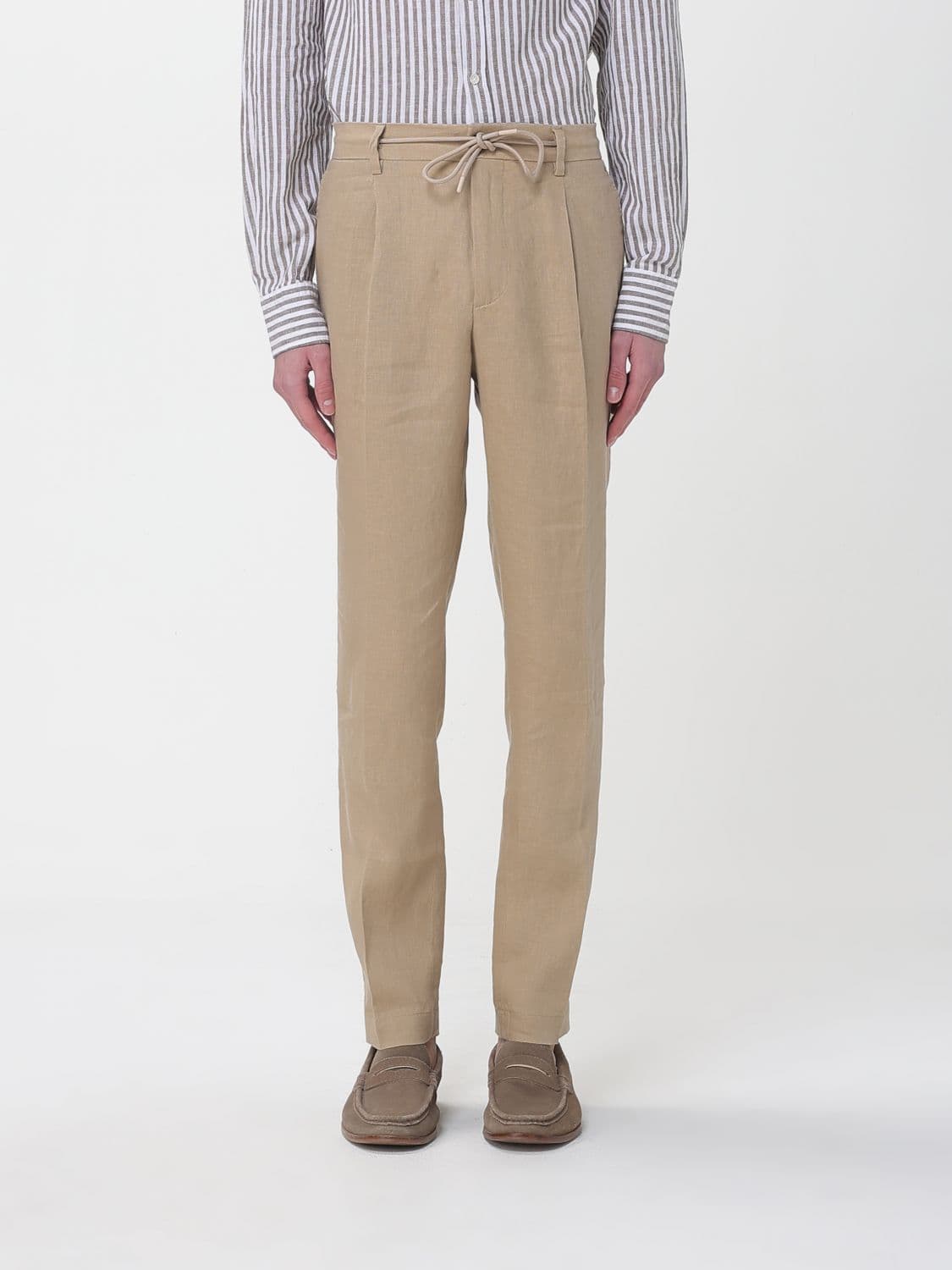 Manuel Ritz Linen Slim Fit Trousers with Drawstring