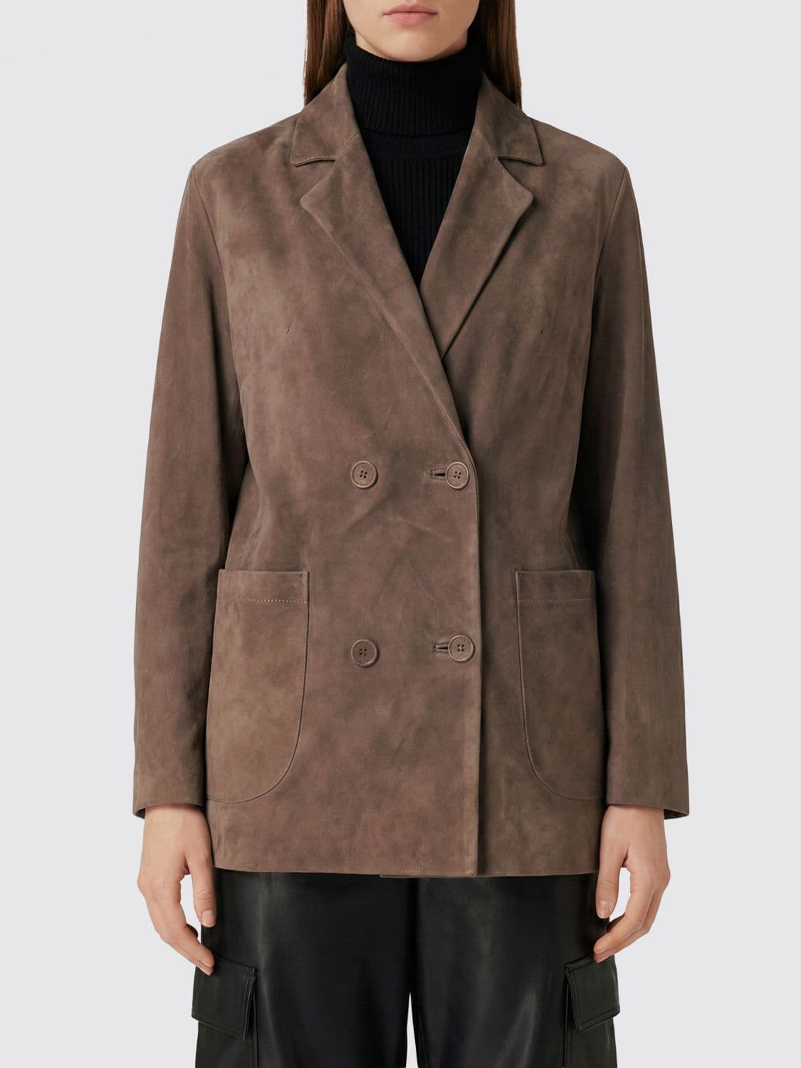 Salvatore Santoro Double-Breasted Suede Blazer · 46