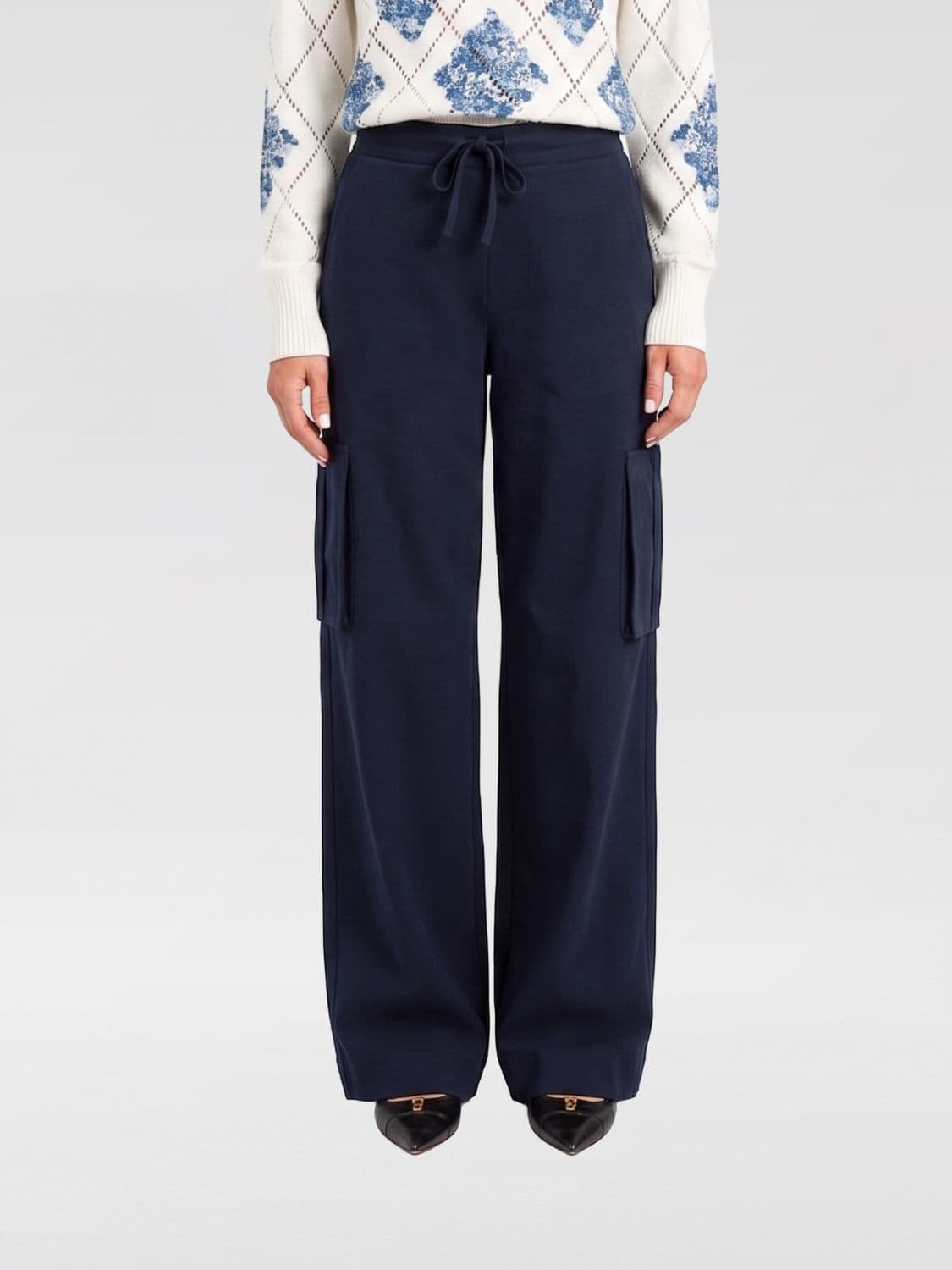 Twinset Cotton and Linen Blend Cargo Trousers