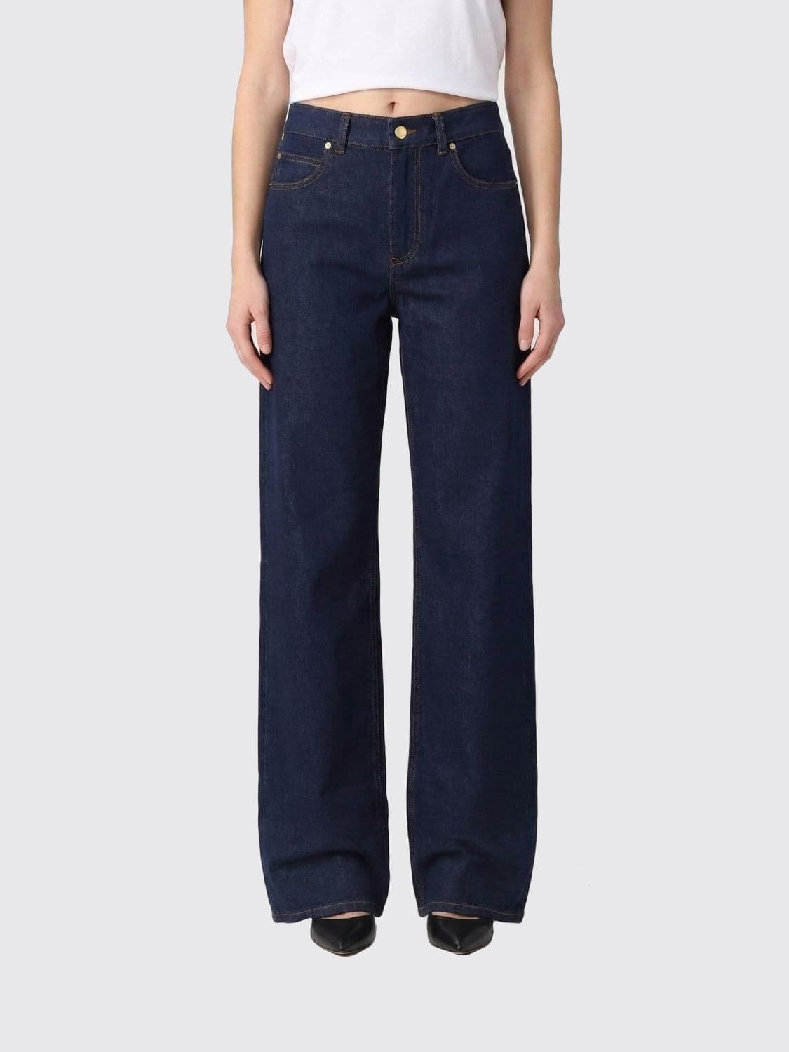 Fendi Wide Leg Jeans in Cotton Denim