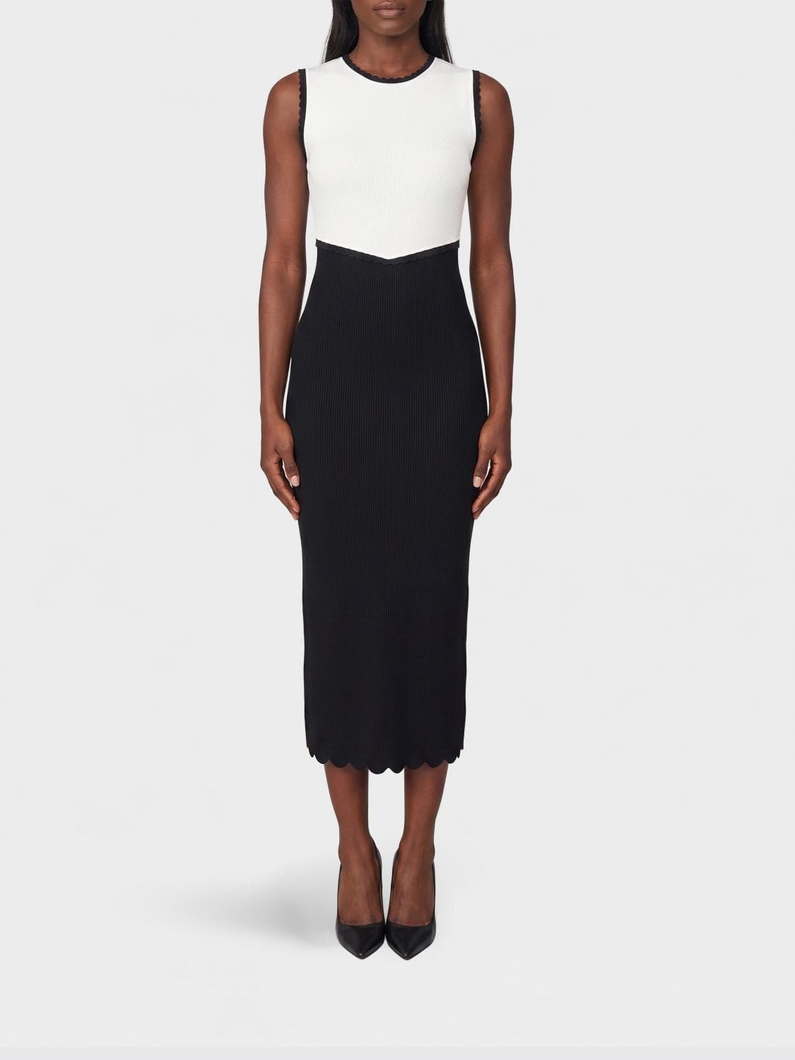 Twinset Bicolor Sheath Dress in Viscose Blend