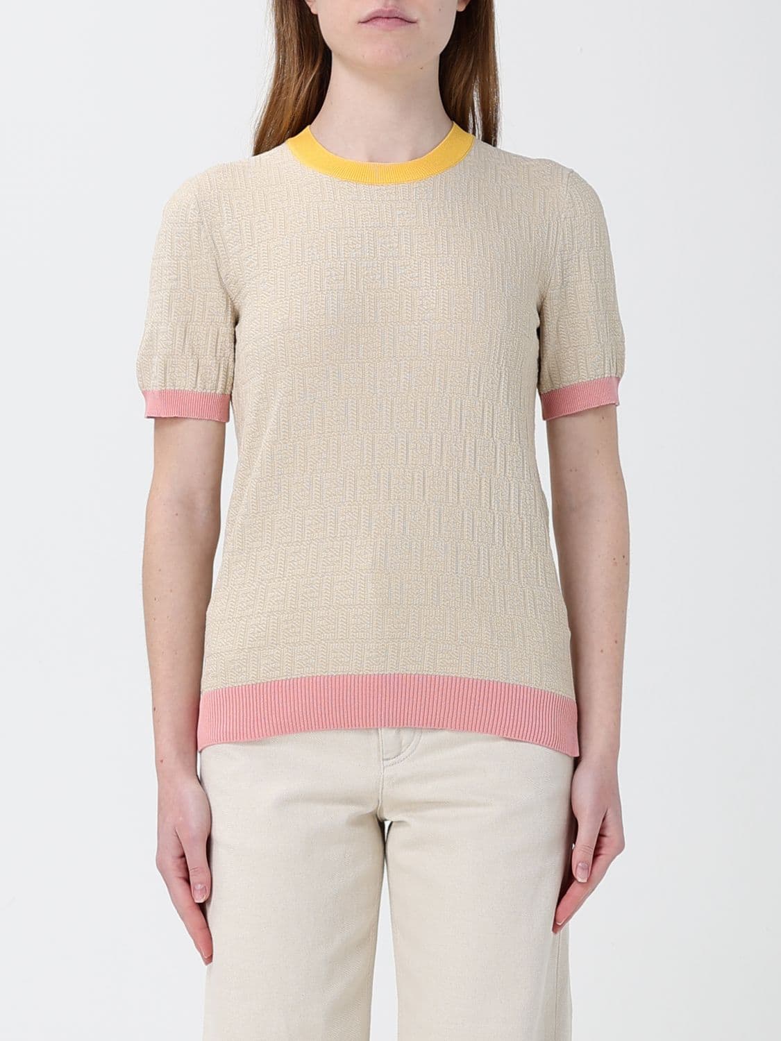 Fendi Cotton and Silk Crew Neck Pullover · 42